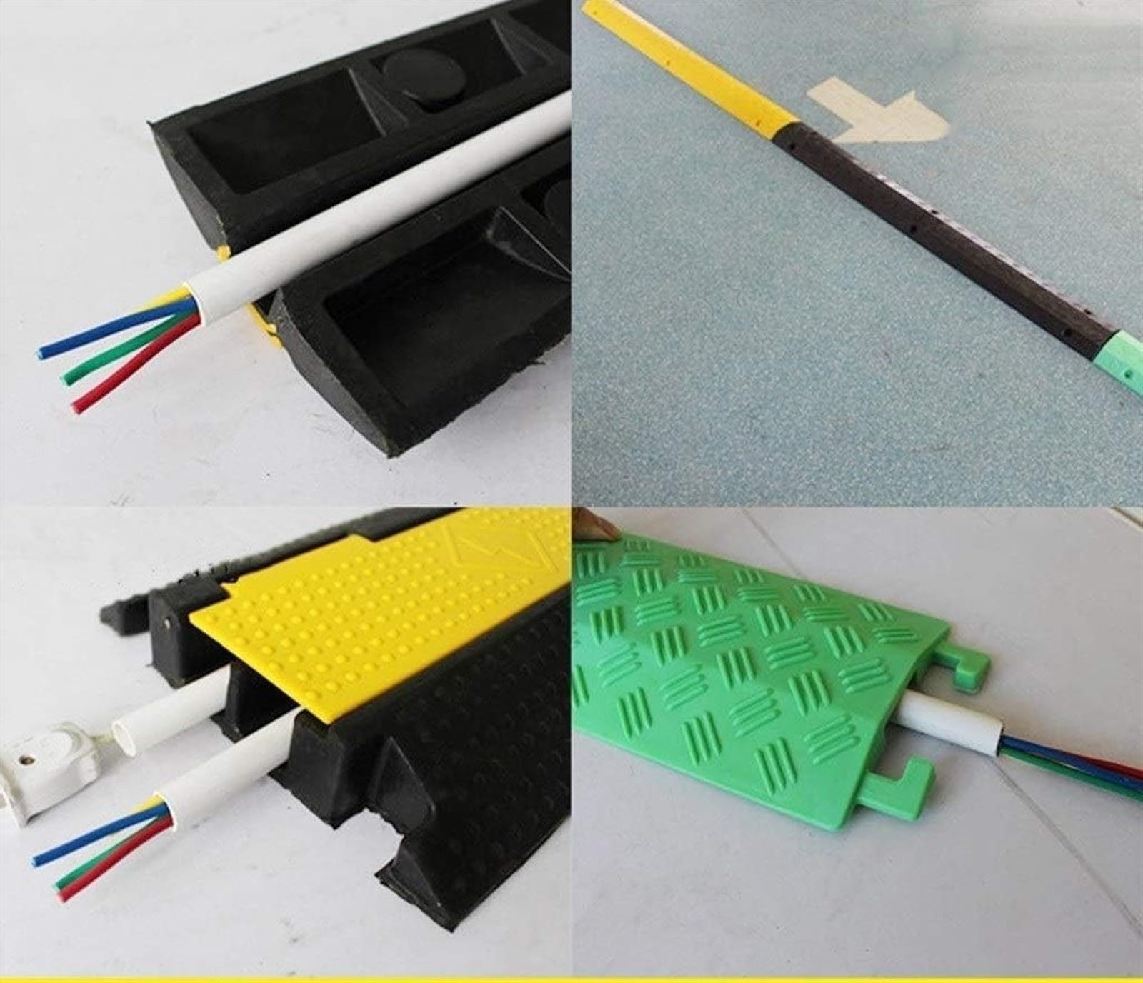 Copertura di Sicurezza per Cavi A Pavimento con Pendenza A L, Rampa di Copertura per Cavi A 2 Canali 100X25 Cm, Copertura per Cavi Resistente per Esterni, Protezione per Cavi.Blue-2 Channel
