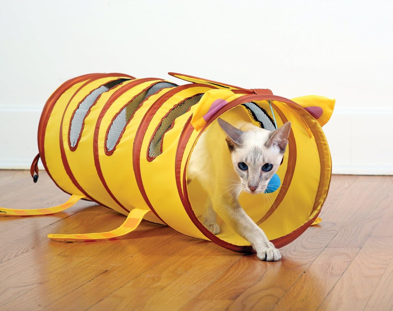 Pet Store Kitty Tunnel w/ Dangly Ball and Mesh Peek-a-boo Windows