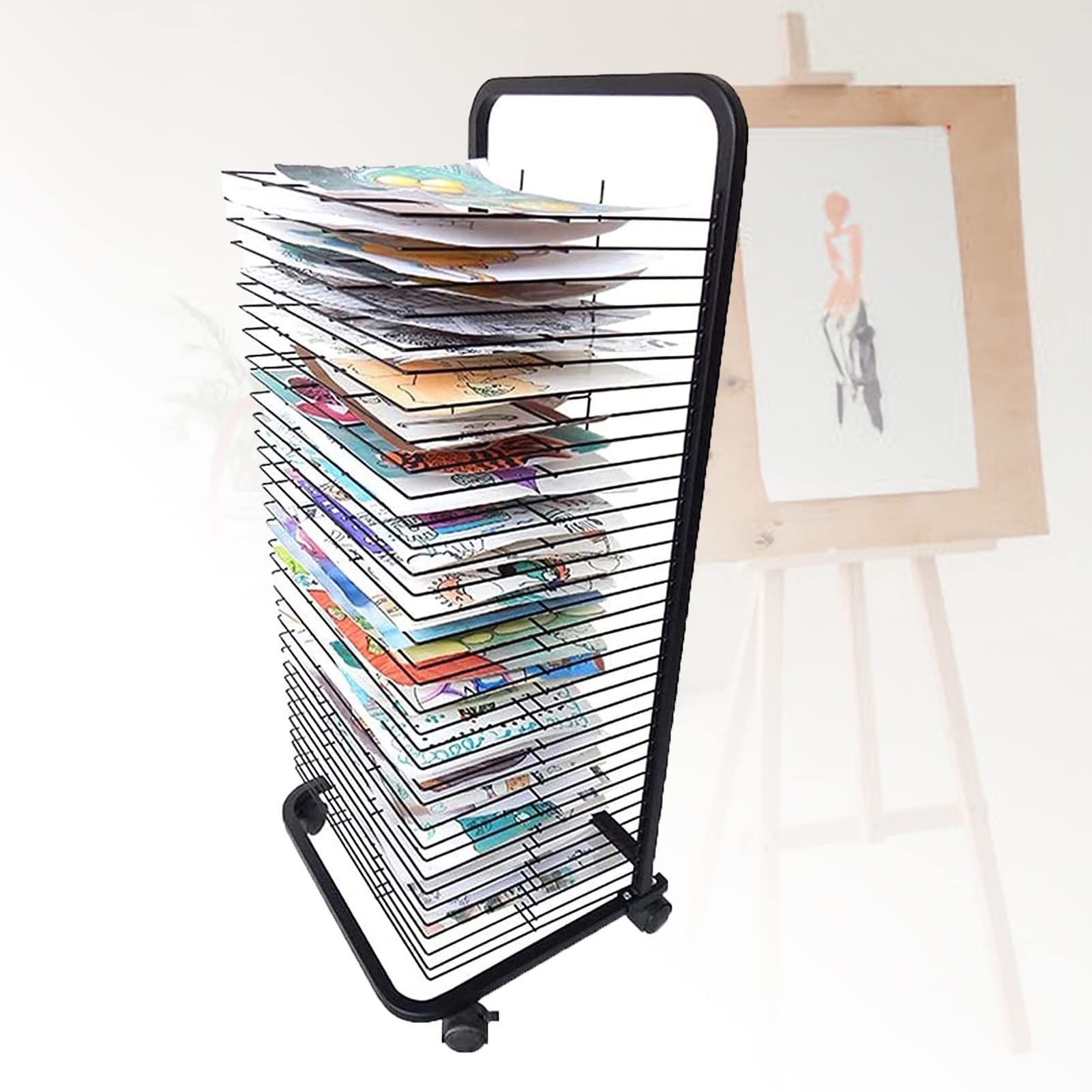 NGDFGR Art Drying Rack For Classroom Painting Crafts,Easel Drying Rack For Art,Perfect For Schools And Nurseries,Space Saving Rack,