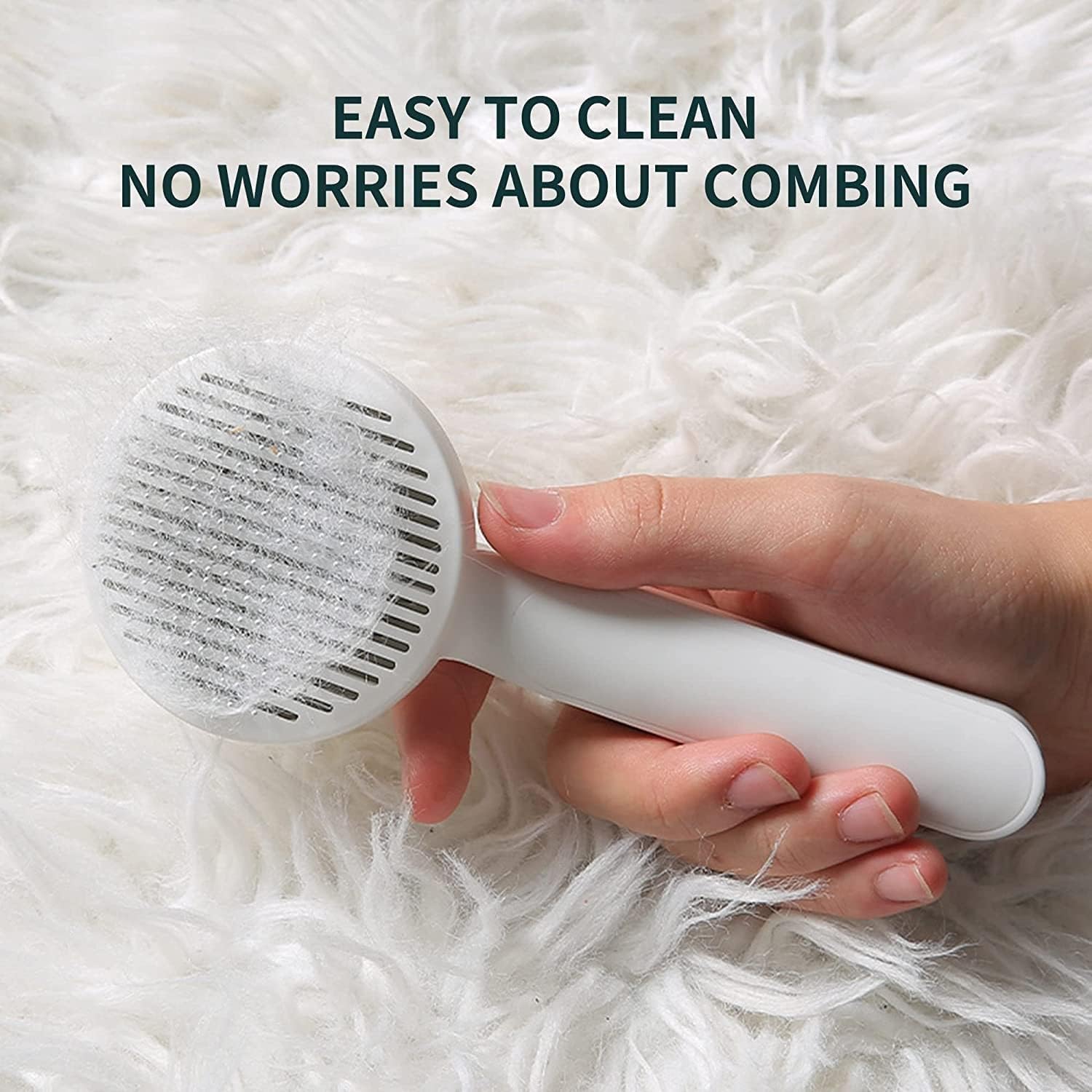 D&C PAWS Self-Cleaning Hard Bristle Slicker Grooming Brush for Long and Short Haired Shedding Tangles and Deshedding Grooming Comb Ideal For Cats and Puppies (Multicolor) 2