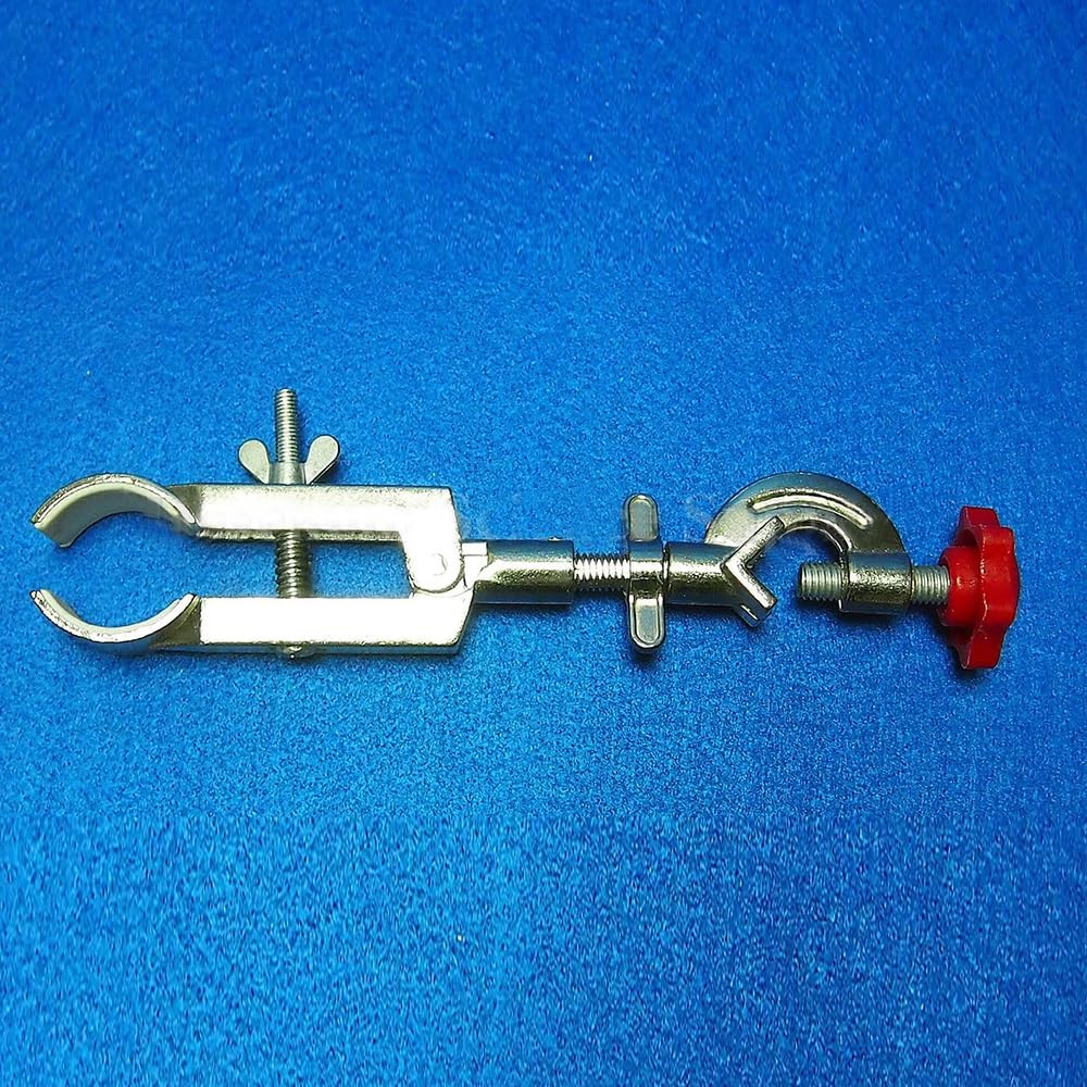 Sprzęt i materiały laboratoryjne Zacisk do kolby, żelazny uchwyt do skraplacza laboratoryjnego, klips, długość całkowita 180 mm