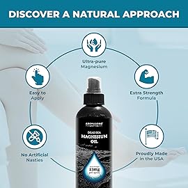 Aromasong Magnesium Spray - Extra Strength (23mg in Each Spritz) 32 Oz Refill Bottle, Natural and Pure Magnesium Oil Spray - Made in The USA - for Leg Discomfort and Promotes a Calm Sleep