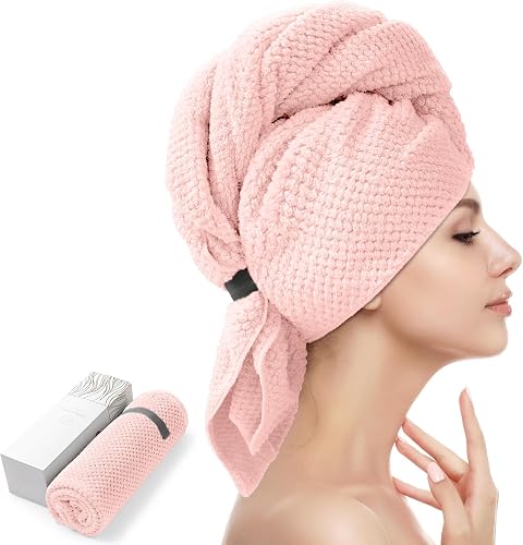 YFONG Large Microfiber Hair Towel Wrap for Women, 26" X 40" Super Absorbent