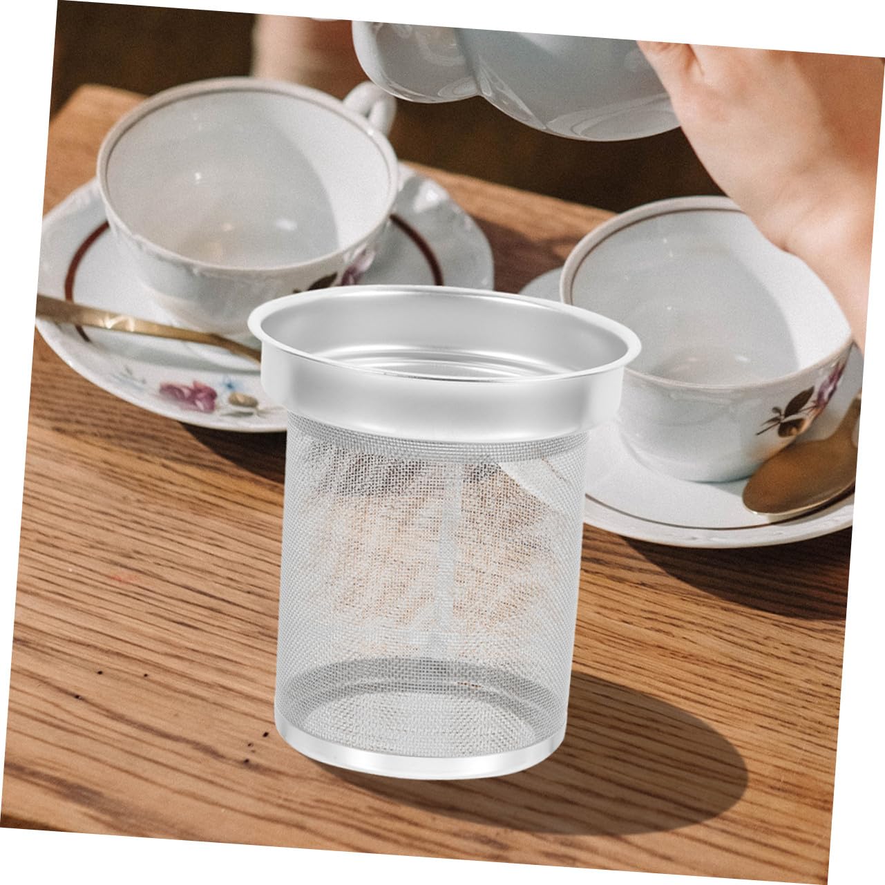 Ipetboom Edelstahl Tee Ei mit Feinem Sieb Teefilter für Losen Tee Silber Langlebig und Spülmaschinenfest für Teekanne und Tasse