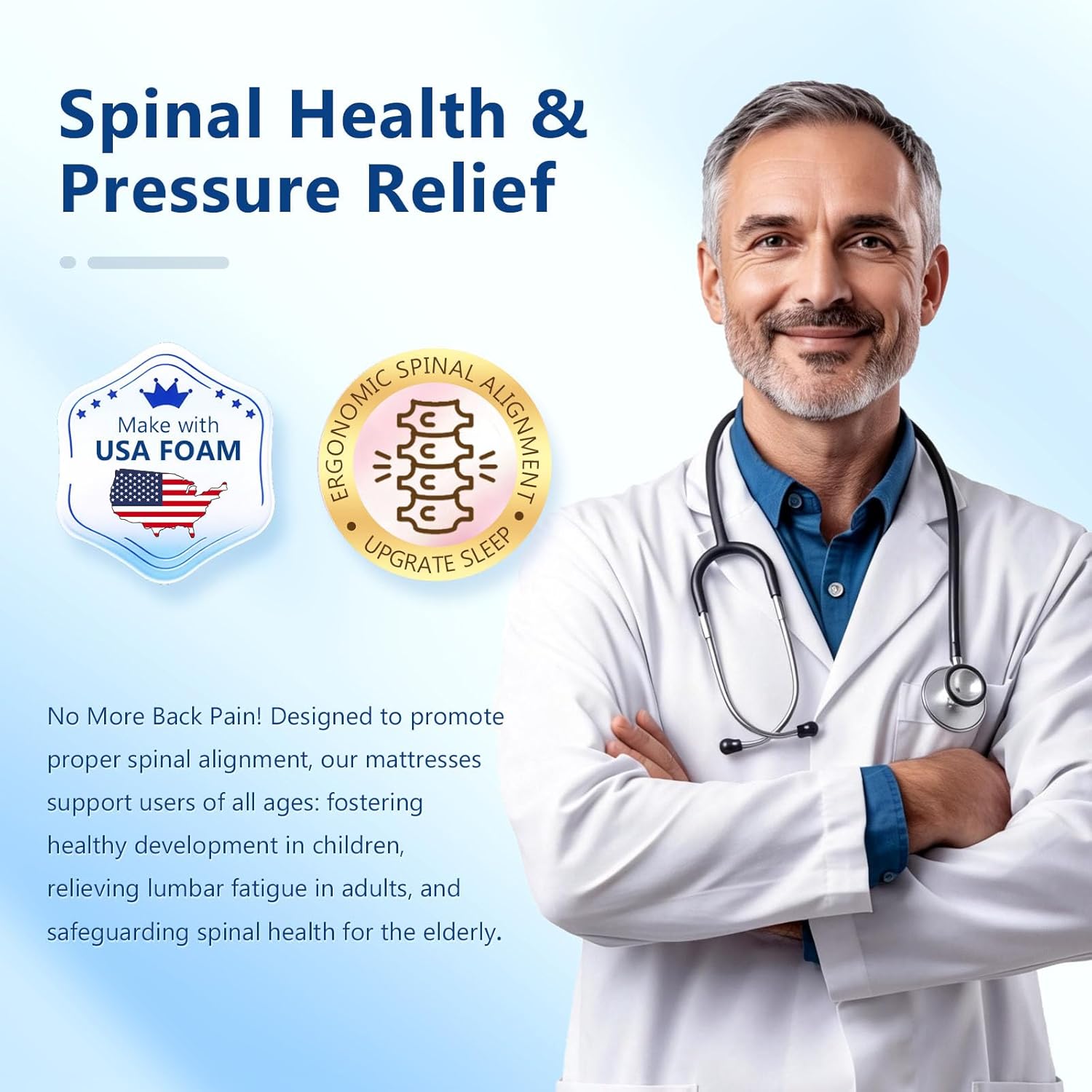 14 Inch Queen Memory Foam Mattress, Medium Firm Queen Mattress In a Box with Cooling Copper Gel Infused for Pressure Relief, Assembled in USA, Washable IceSilk Cover, CertiPUR-US, Fiberglass Free