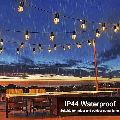 Miniatura 7 de GOOTHY Paquete de 12 bombillas LED T13 de repuesto, bombillas LED E12 impermeables de 0.6W para luces de cadena de patio al aire libre S14 G40 C7