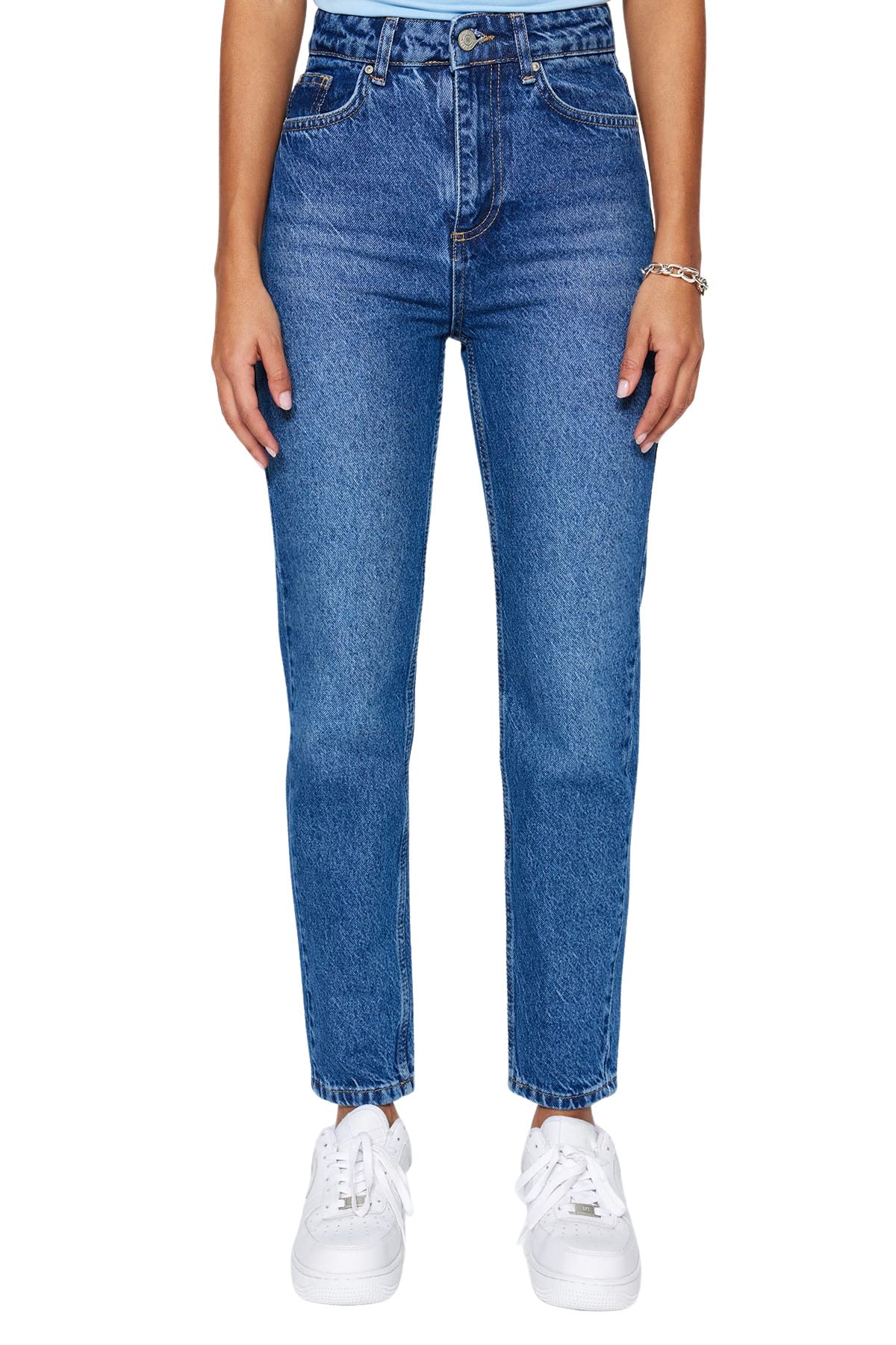 Trendyol - Trendyol Jeans da Donna A Vita Alta con Gamba Larga, Pantaloni Donna