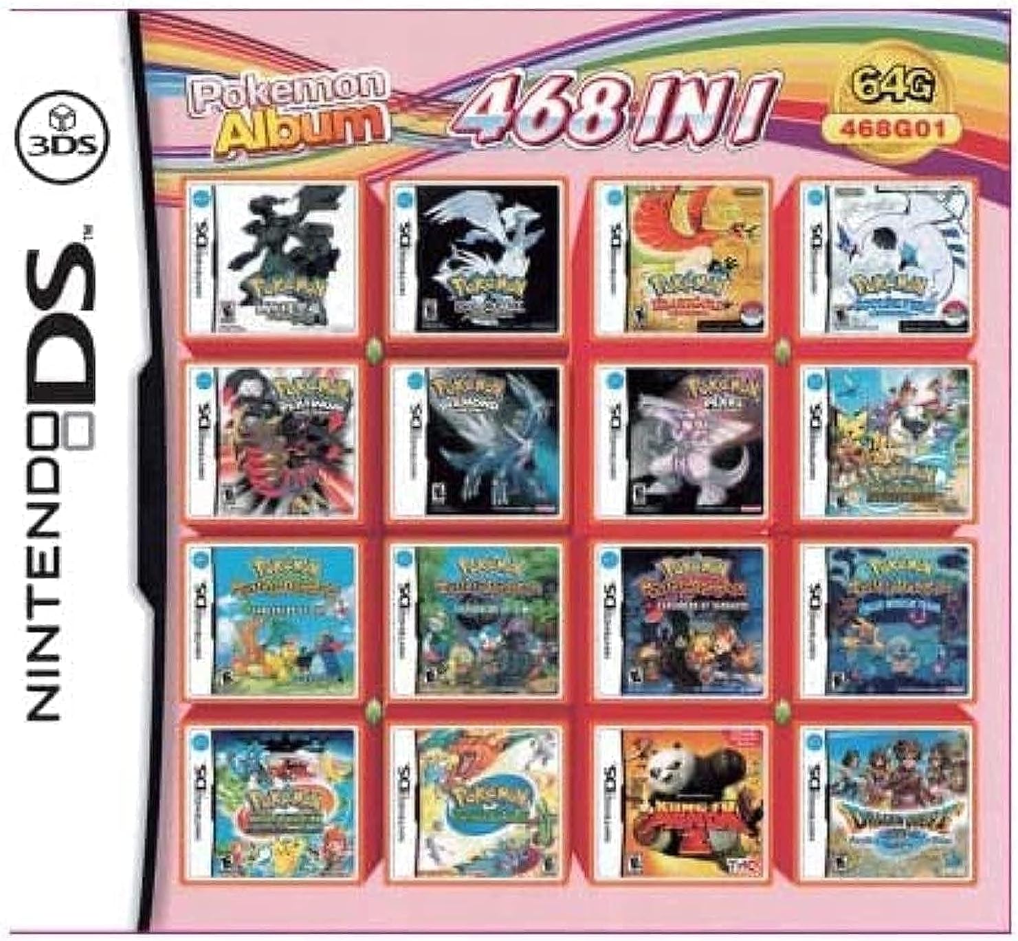 468 in 1 Games Super Combo Cartridge NDS Game Card for DS NDS NDSL NDSi ...