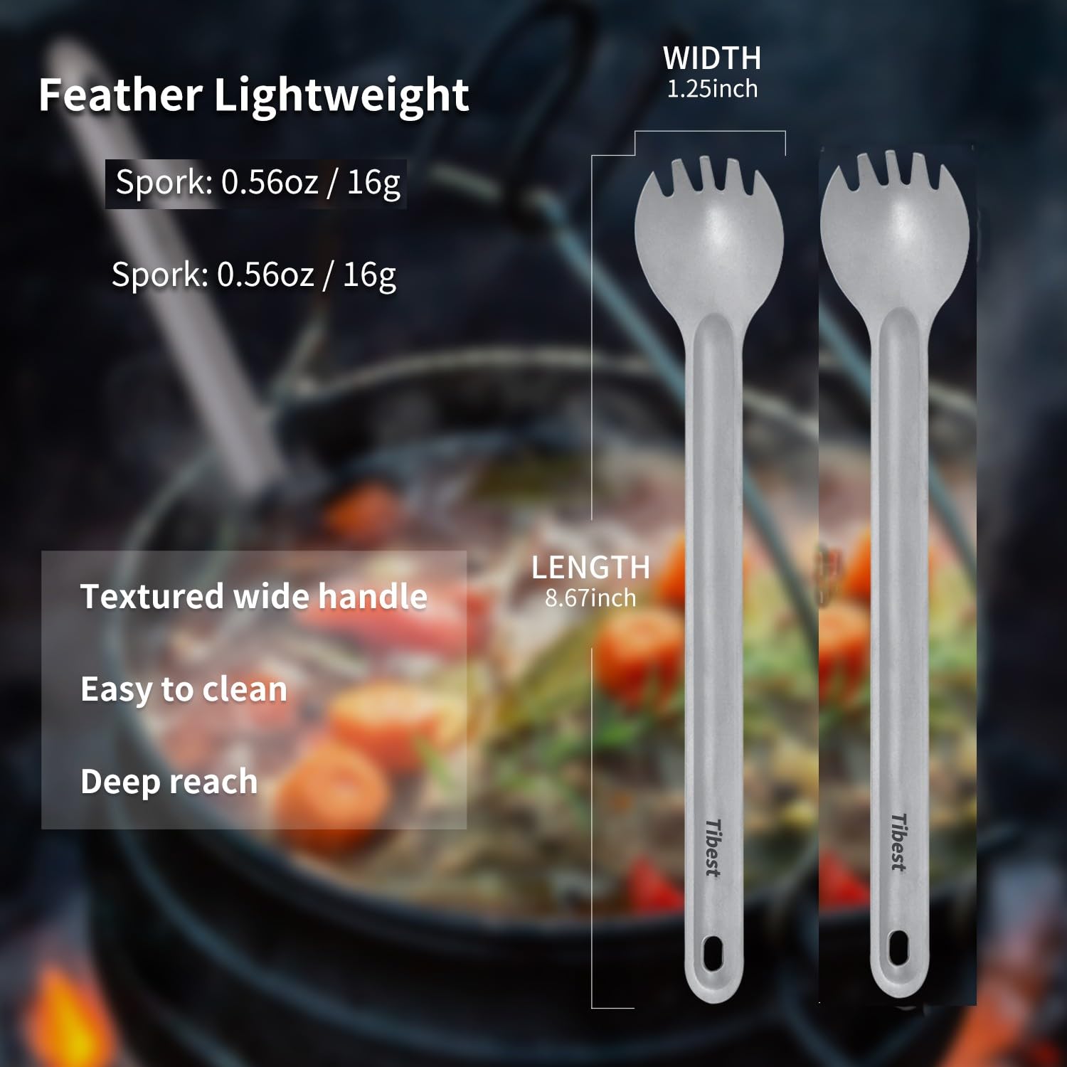 Tibest Titanium Spork, 8.7