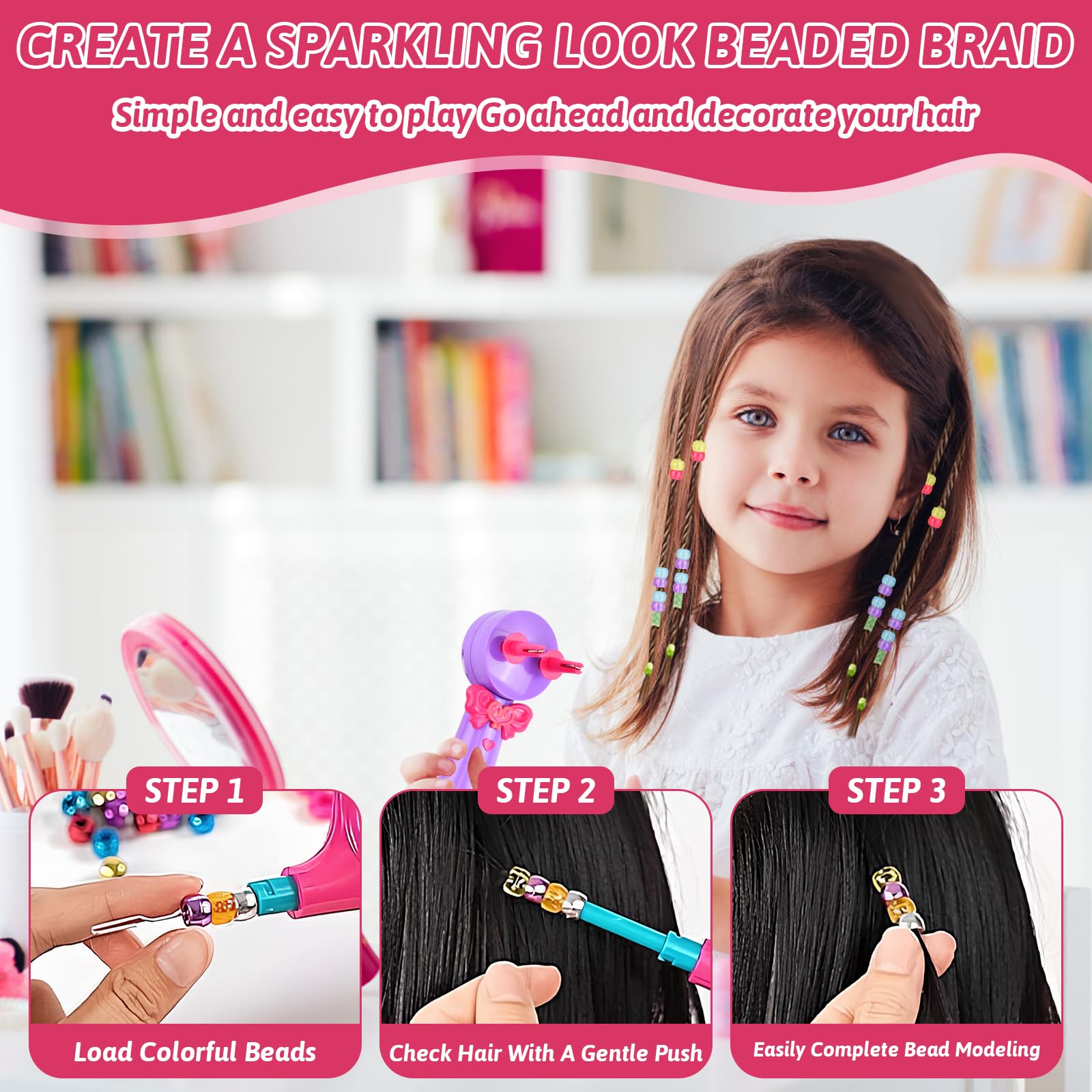 Trenzadora Automática de Cabello, Trenzador para Niñas, Máquina de Trenzado, Herramienta de Peinado DIY