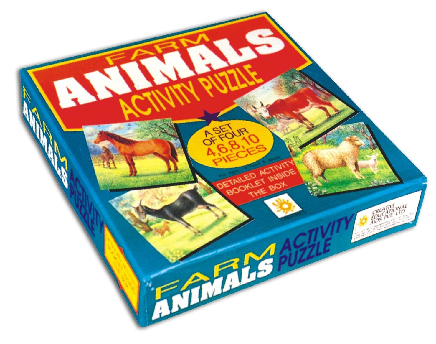 CRE0713 - * Creative Puzzle -Farm Animal Puzzles- Set of 4 Puzzles