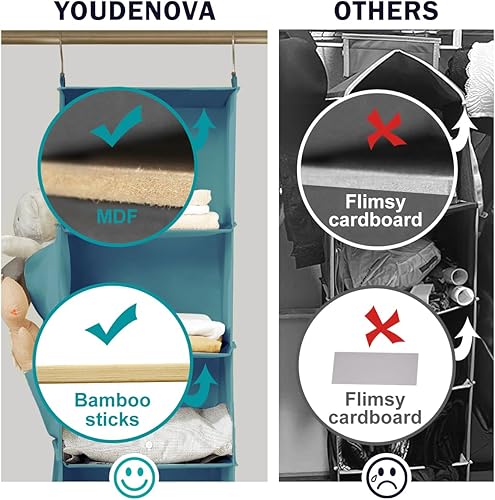 Miniatura 18 de Organizadores y almacenamiento colgante para el clóset, 6 estantes de almacenamiento colgantes para clóset, gris Beige,Negro -,Azul,Marrón,Rojo