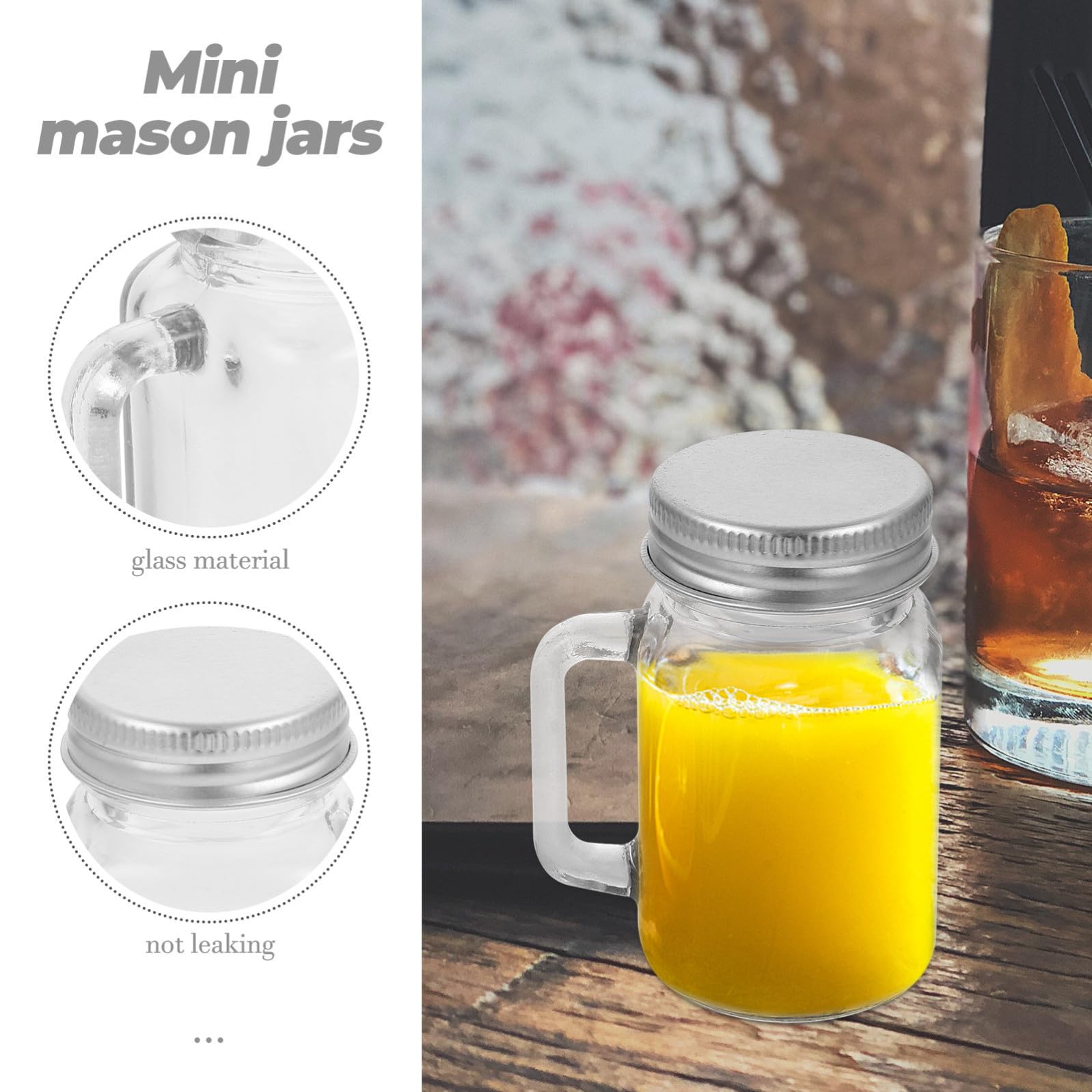 BESTOYARD Barattoli in Vetro da 60ml con Coperchio Facili da Trasportare Set 16 Barattoli Piccoli per Marmellata e Spezie Adatti a Tutte le Occasioni