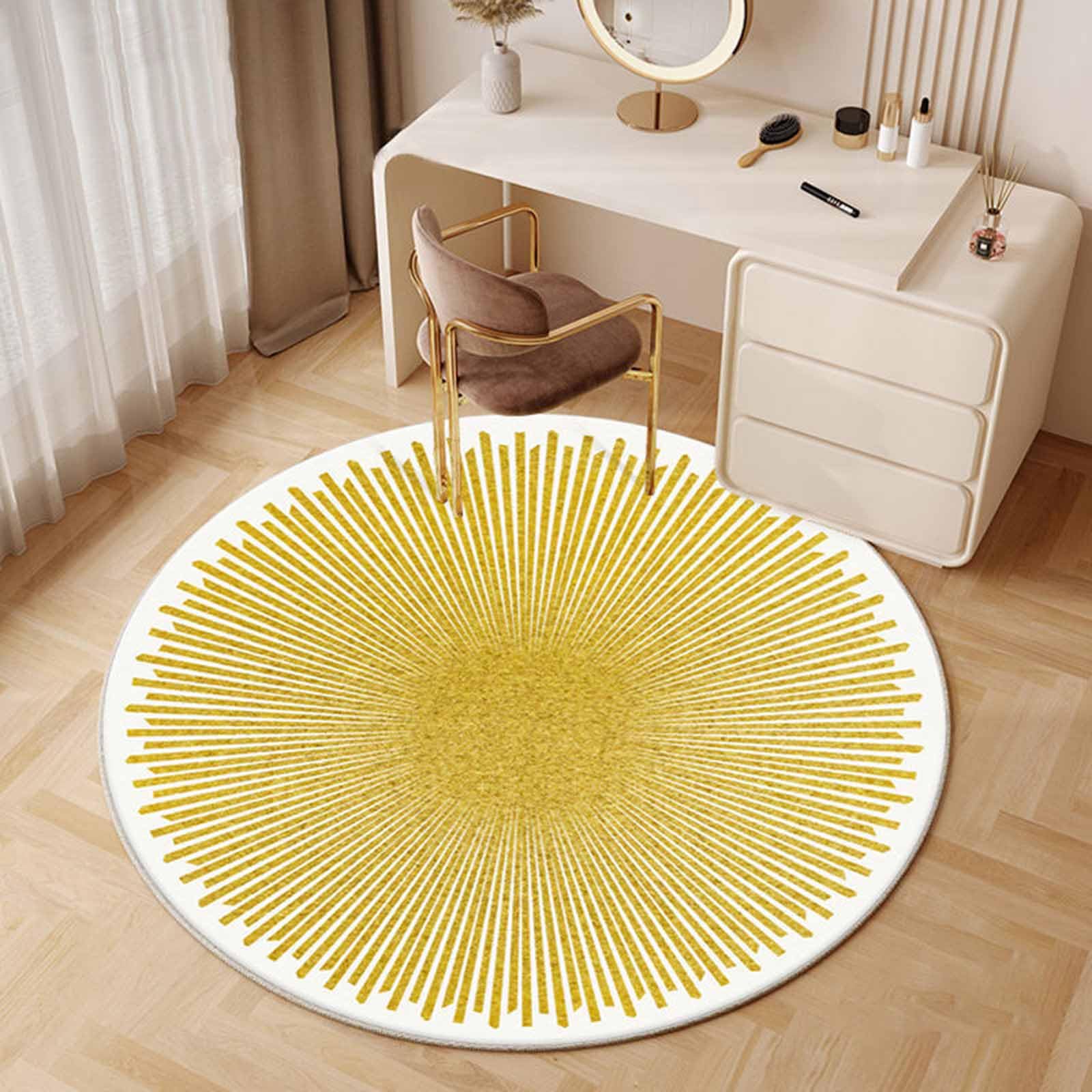 Tapis de salon circulaire pour créer un coin lecture cosy dans la chambre