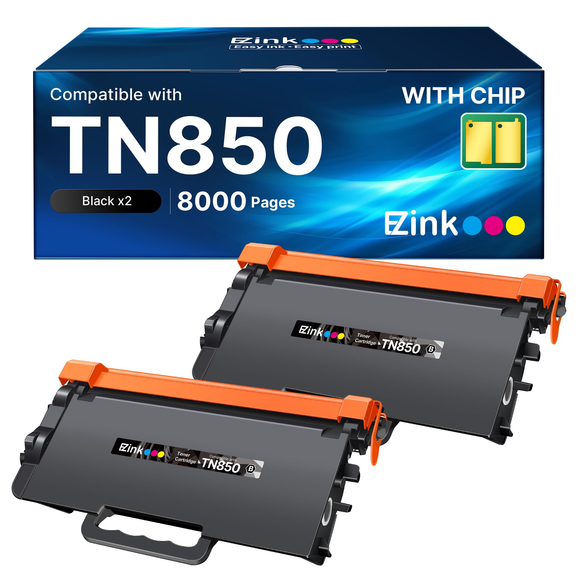 TN850 Toner Cartridges 2 Pack Compatible Replacement for Brother TN-850 TN820 TN-820 for MFC-L5800DW MFC-L5900DW MFC-L5850DW MFC-L5700DW HL-L6200DW HL-L5200DW Printer High Capacity Black