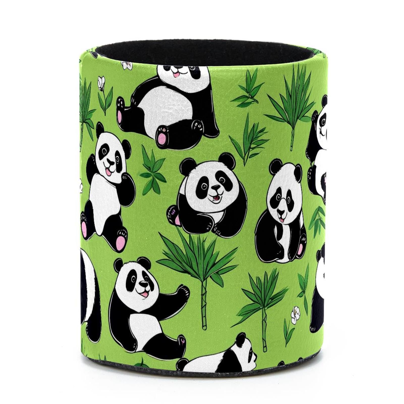VAPOKF Round Pencil Holders for Desk, Cute Panda Pen Holders Pen Pot Makeup Brushes Storage Desktop Stationery Supplies Organiser for Home Office