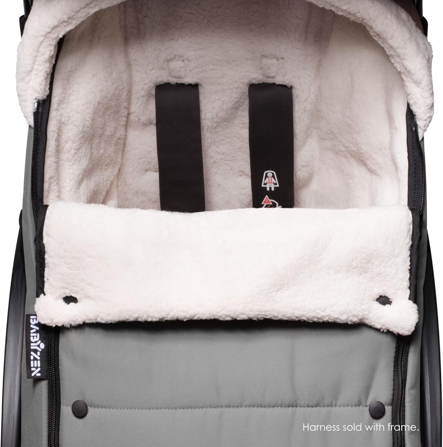 Babyzen YOYO Footmuff - Sherpa Lining & Fleece Hood with Drawstring to Keep Baby Warm - Includes Carrying Bag - Machine Washable