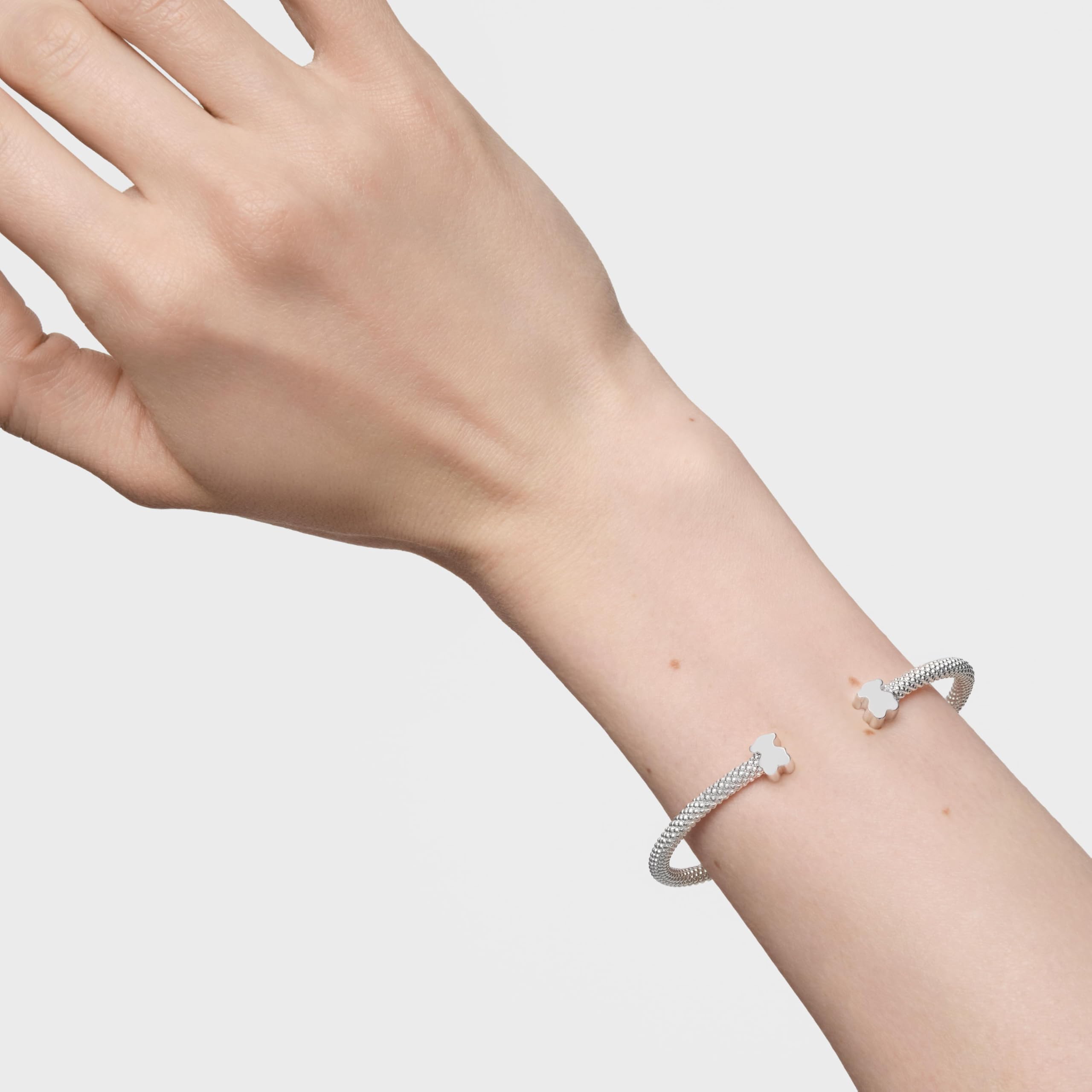 TOUS Pulsera esclava de plata motivos oso 7 mm, Para Mujer, Colección Icon Mesh