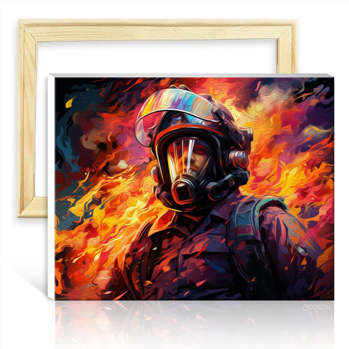 TANGFEIY Paint by Numbers Firefighter DIY Paint by Number Acrylic Oil Painting Paintwork with Paintbrushes for Bedroom Living Room Decor NO Frame(60x75cm)
