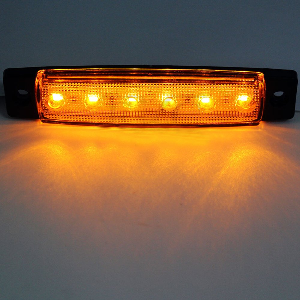 30x 3.8 6 LED Luce Laterale da Camion Indicatore LED Lampada di Posizione, per 12V Rimorchio Camion Furgone Rimorchi Auto Trattore Camper SUV (Rosso + Ambra + Bianco)