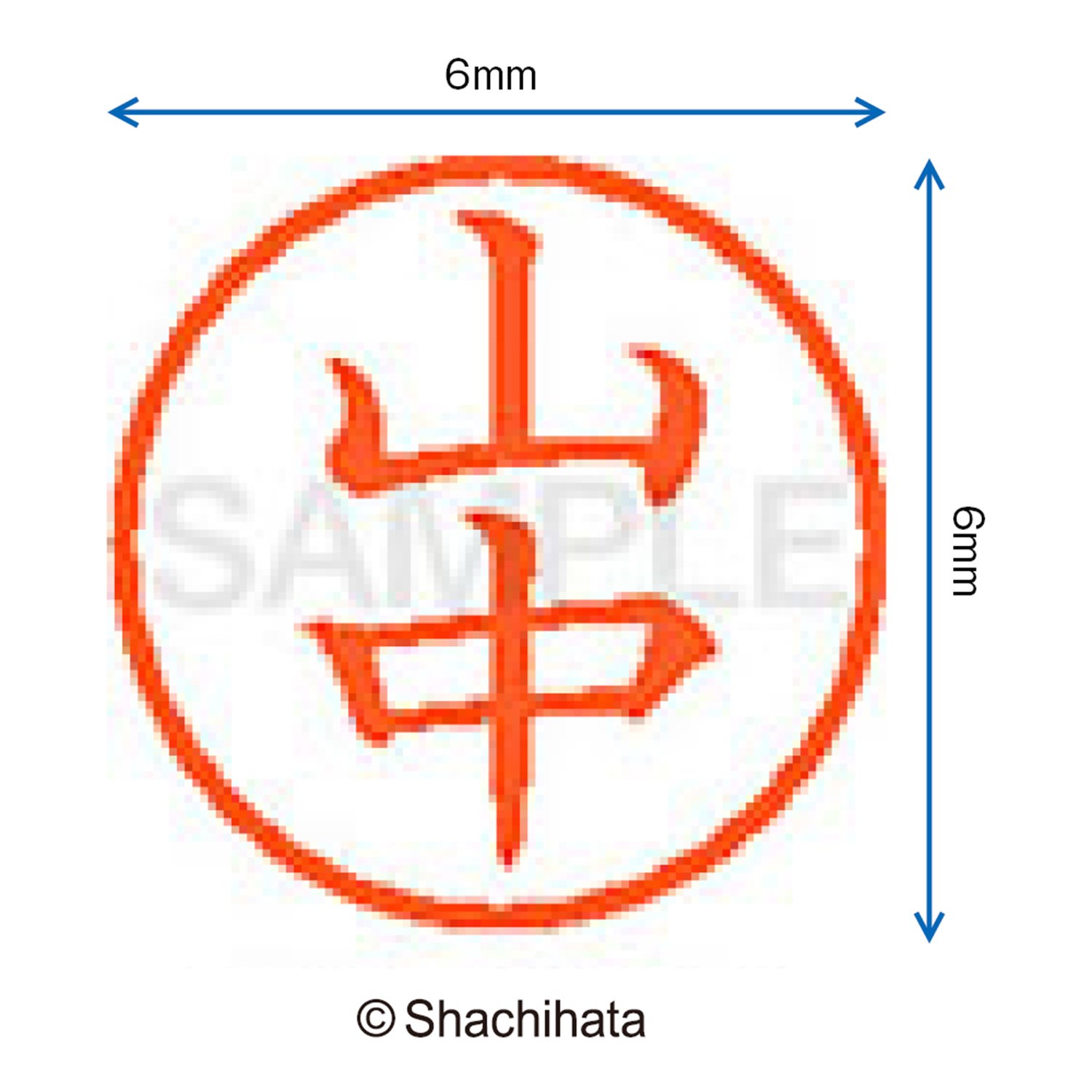 Nom Shachihata 6 Correction Marquer Le Visage D'un Mm
