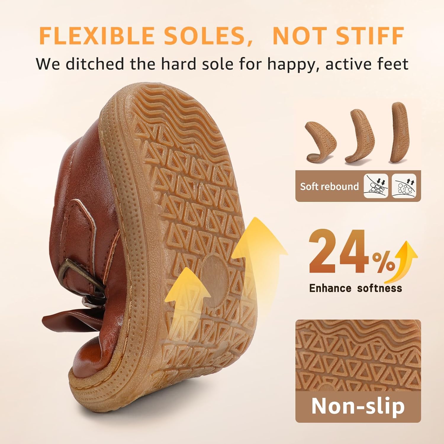 STQ Toddler Girls Dress Shoes Wide Toe Box Mary Jane Flats Zero Drop T Strap Ballet Wedding Flower Uniform School Shoe with Non-Slip - Image 6