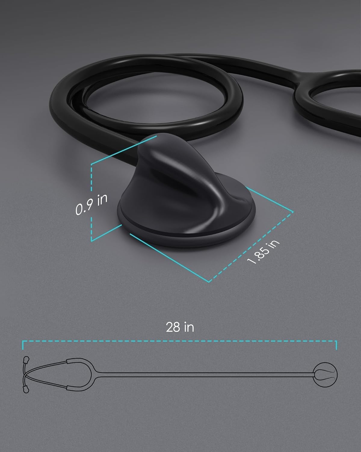 Single Head Stethoscope for Doctors/Nurses/Nursing School Students, Medical and Home Use with Accessories Name Tag (Black Tube, with EVA Case)