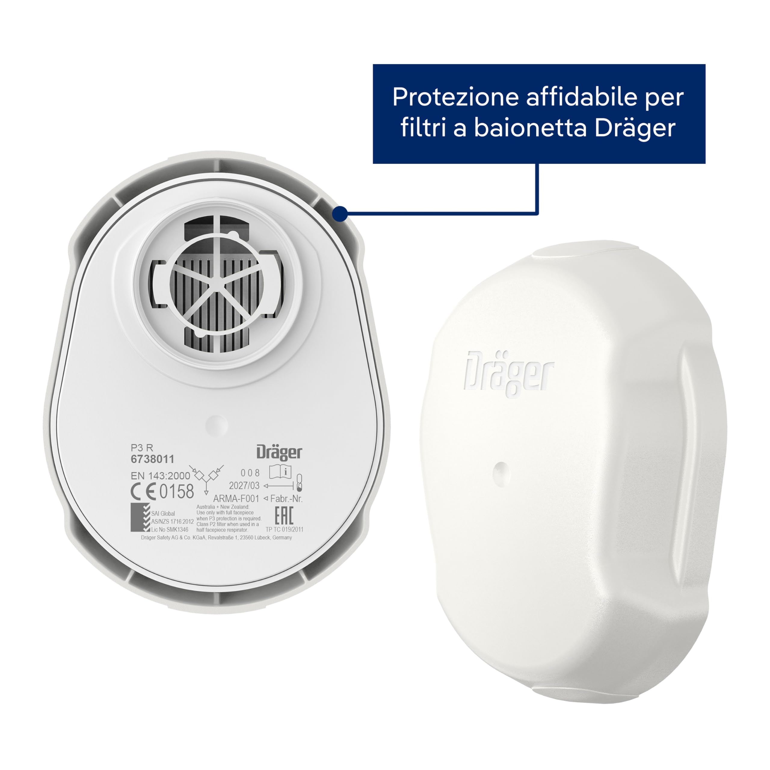Dräger X-plore filtro a baionetta Paraspruzzi