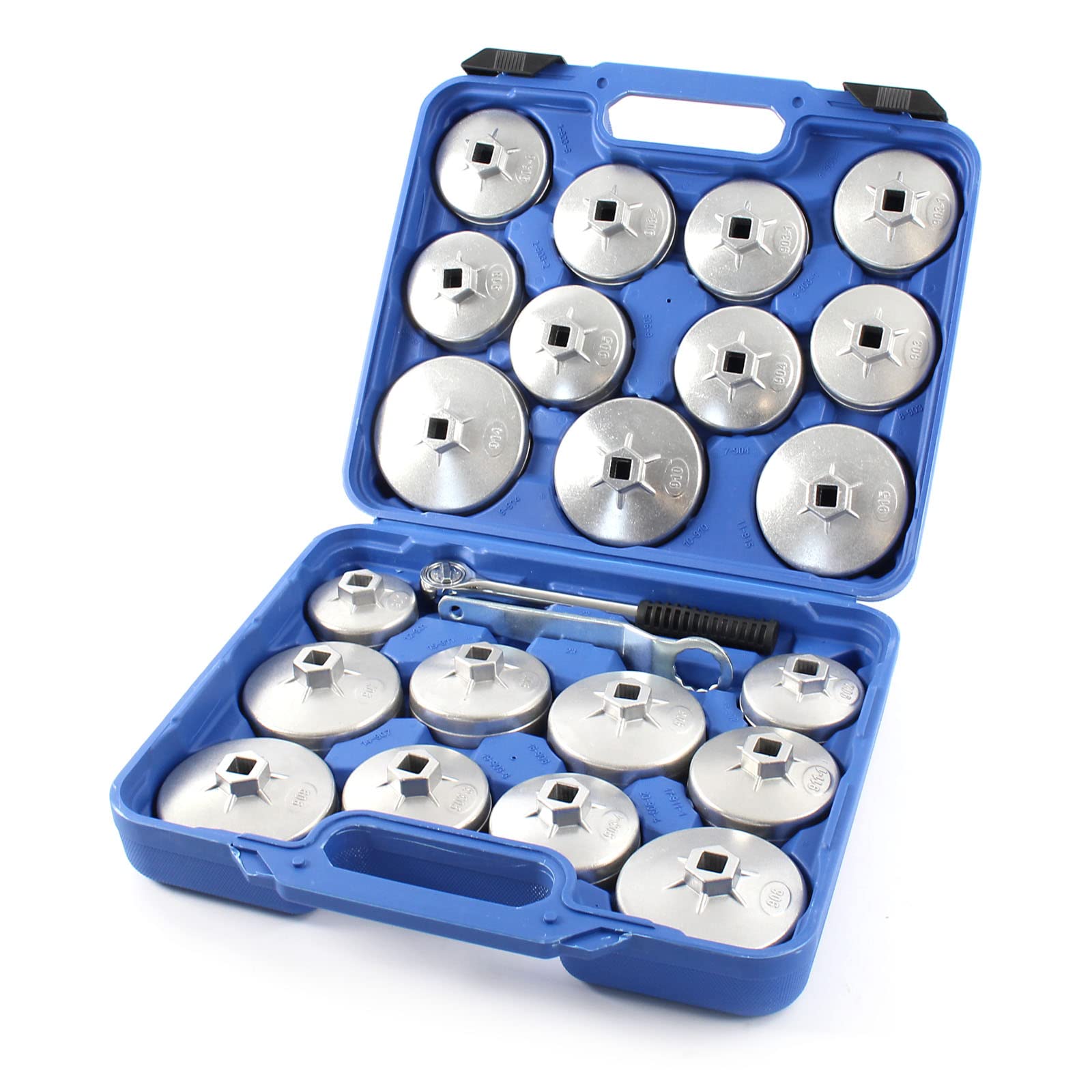 XPOtool Juego de 23 llaves de vaso para filtro de aceite aluminio herramientas set coches vehículos