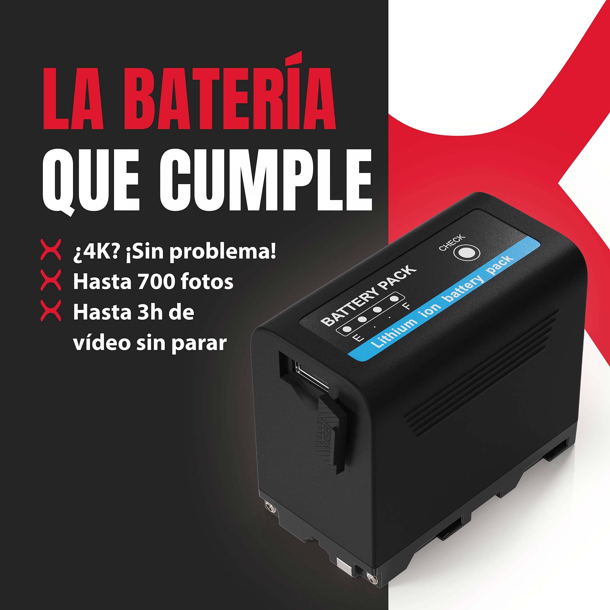 Baxxtar Pro NP-F970 Plus batería (10500mAh) - LG Cells Inside - con Salida USB y DC, Battery Check - Repuesto para Sony NP-F970 NP-F980 NP-F990 NP-F960 ...