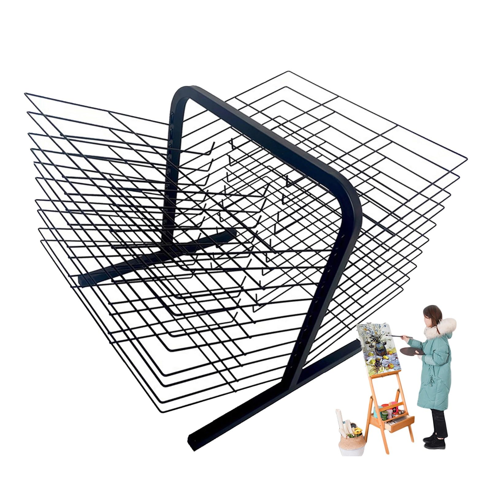 Séchoir à papier pour dessin 20 étages compact pour éviter les taches