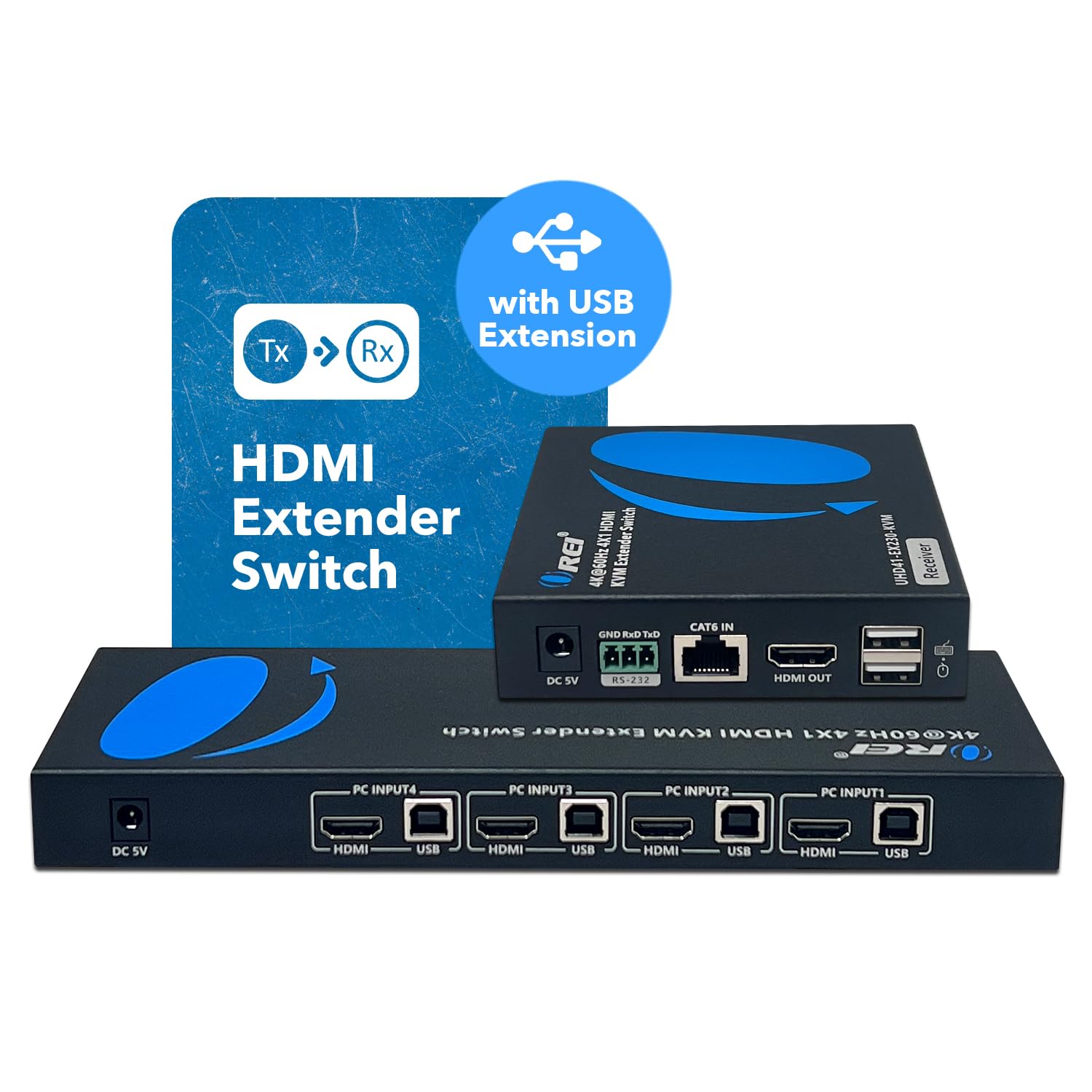 Amazon.co.jp: OREI 4x1 KVM 4K HDMIオーバーイーサネット