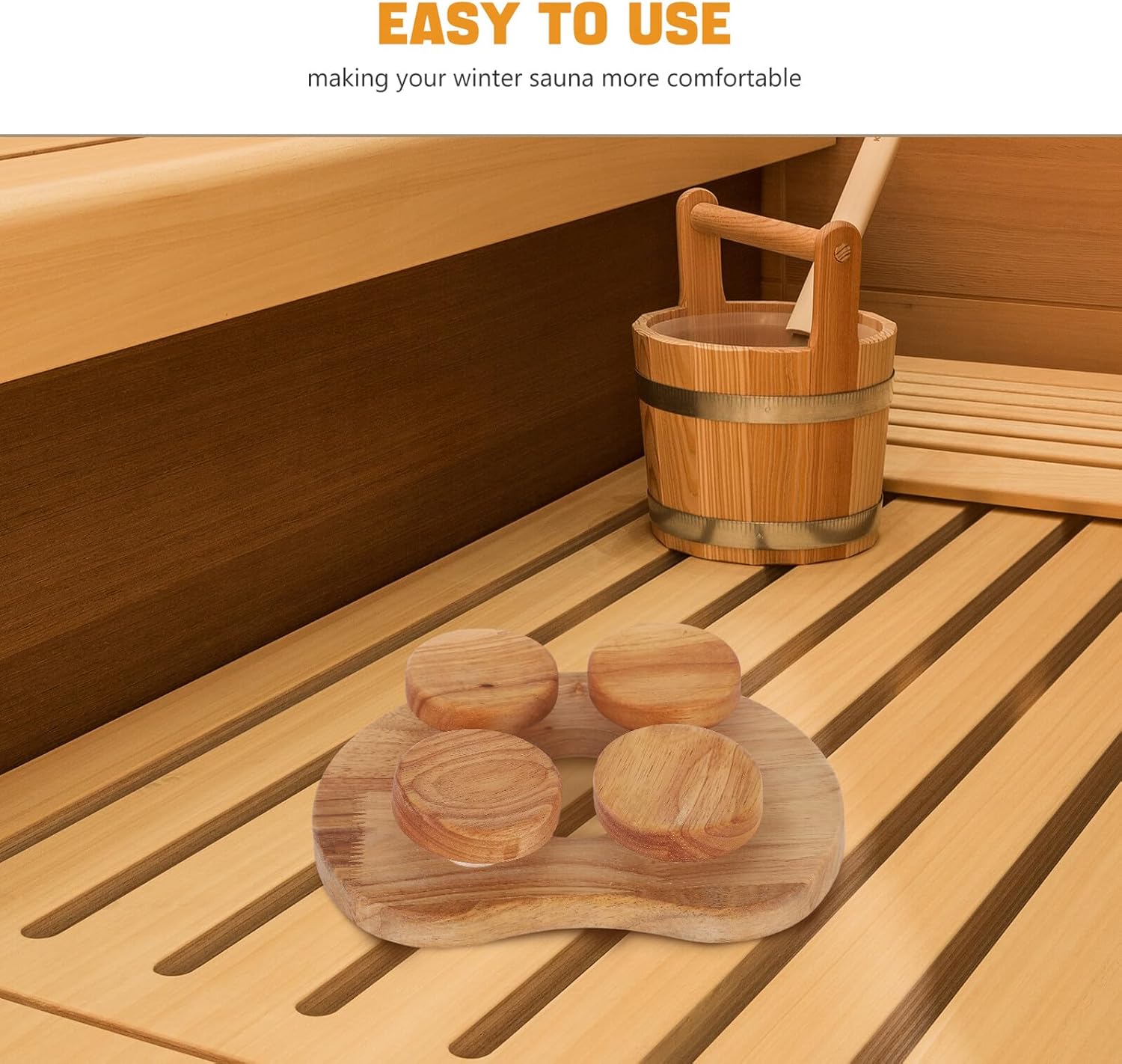 Wooden Sauna Backrest Pillow for Steam Room with Lumbar Support Cushion Morus Wood Neck and Lower Back Sauna Accessory for Spa