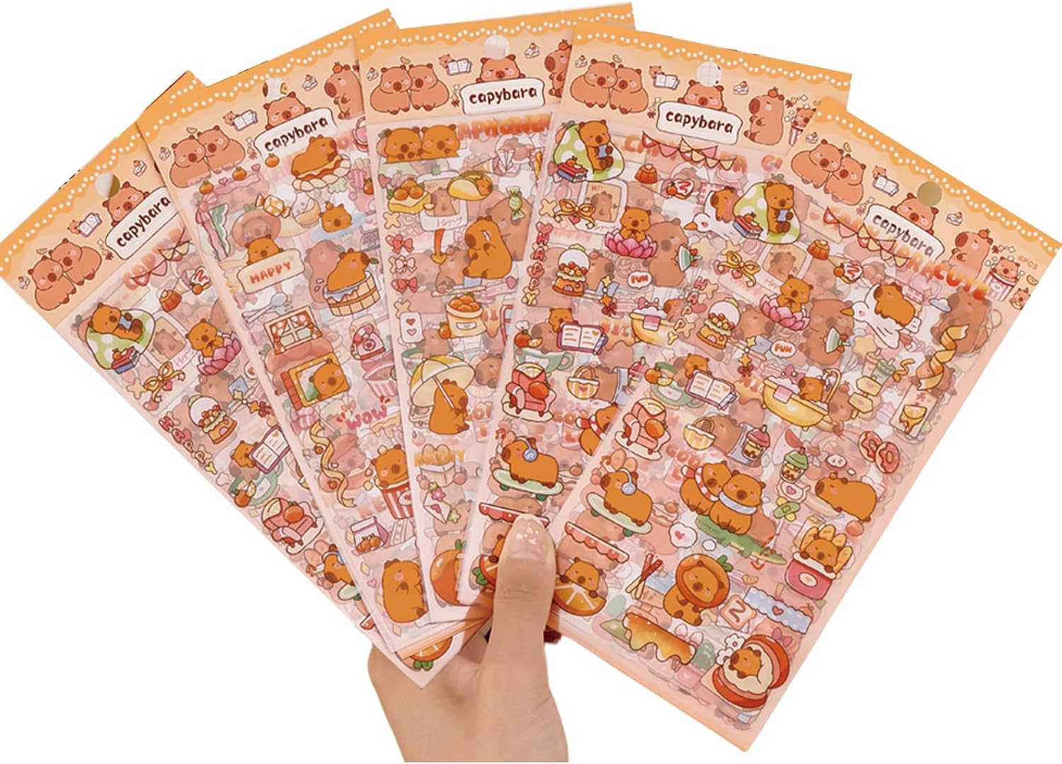 30 Sheets Cute Capybara Stickers for Girls Kawaii Panda Stickers Waterproof Cartoon Animal Stickers DIY Decorative Adhesive Sticker for Phone Case Stationery Party Gifts (Capybara)