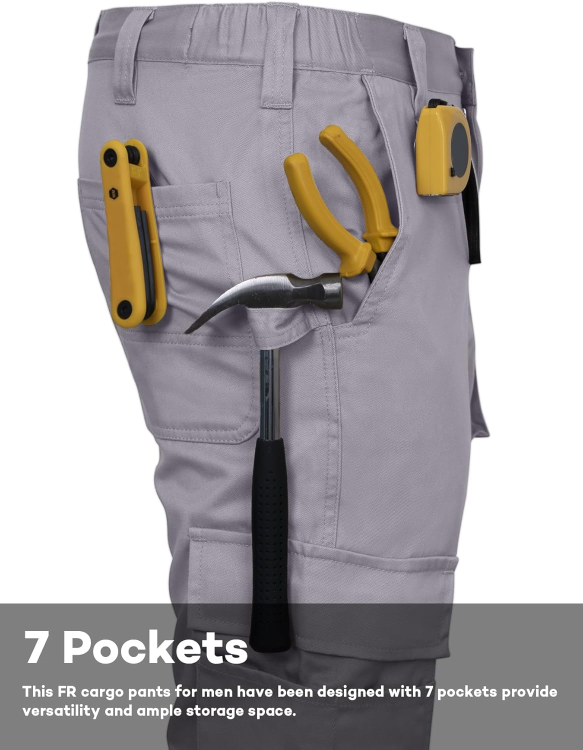 FR Pants for Men Flame Resistant Pants 7.5oz Multi-Pockets Straight Leg FR Pants CAT2