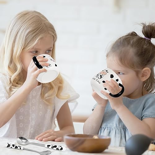 Miniatura 4 de Sabary 2 tazas de café de vaca, lindas tazas de café de fresa, tazas de café de vaca de cerámica con tapa y cuchara para té, leche, niños, mujeres,