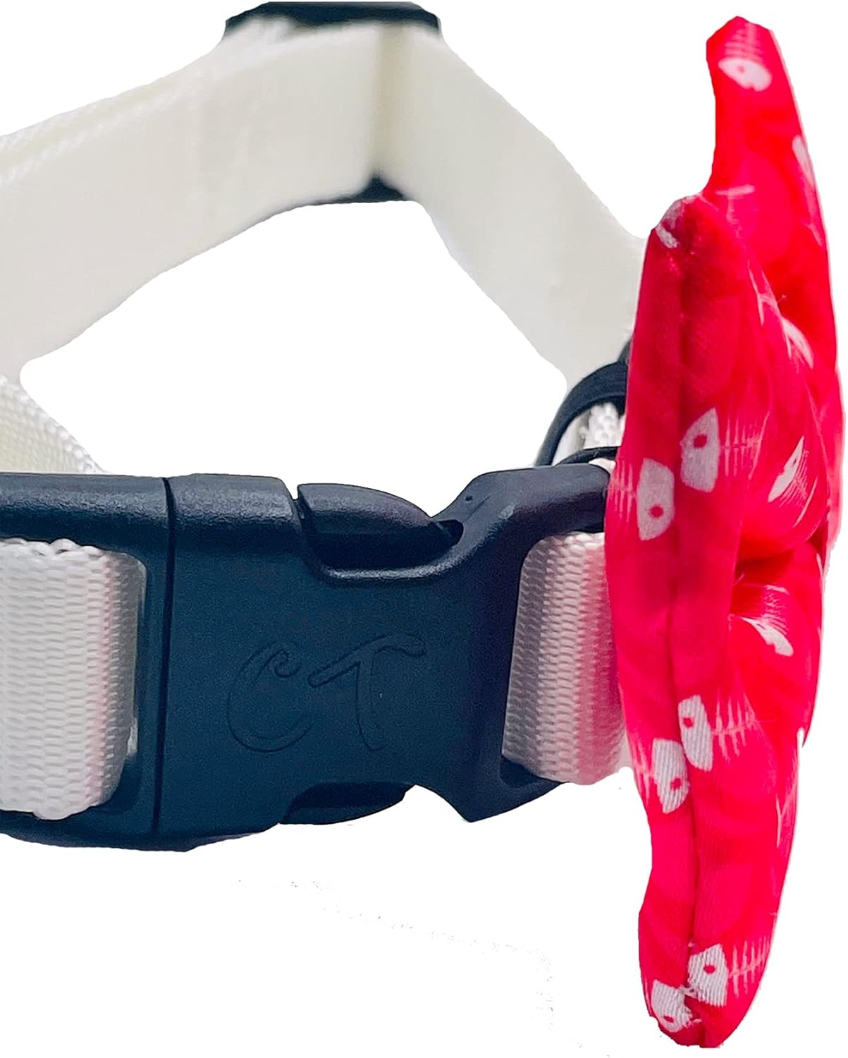 Fish Bone Red Dog Bow Tie