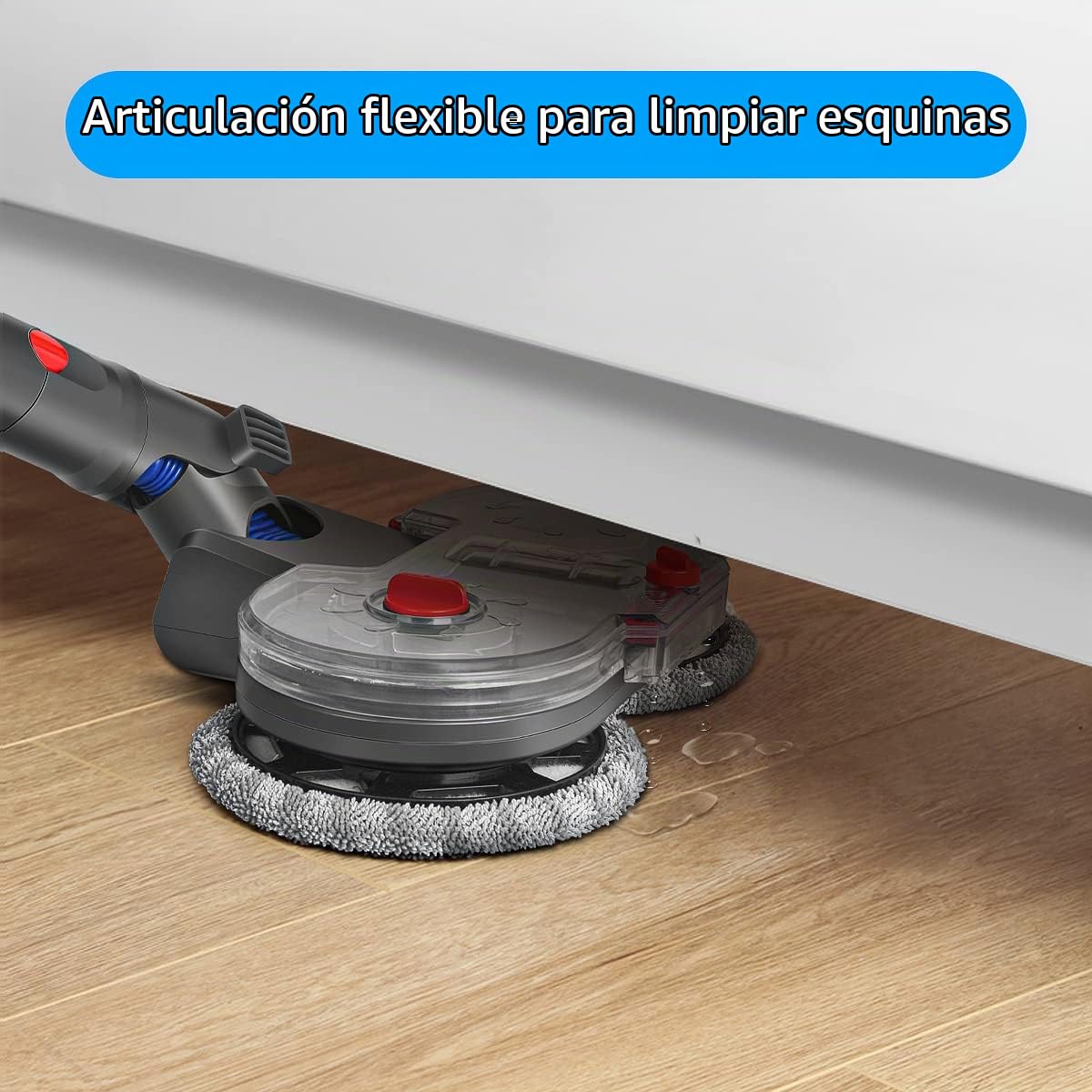 Cabezal de Fregona Eléctrica para Dyson V12/V10 Slim | Cabezal de Trapeador, Tanque de Agua,12 Almohadillas de Trapeador