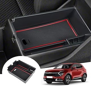 GAFAT Compatible with Kia Sportage NQ5 2022-2024 2025 (Automatic Transmission) Centre Console Storage Box, Sportage 2024 Armrest Organiser Tray Glove Box, Sportage 2025 Accessories (Red)