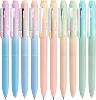 Mr. Pen Retractable Gel Pens, 10 Pack, Black Ink, Gradient Barrel, Fine Point 0.5mm, Fast Dry, Ideal for Writing, Journaling, Sketching