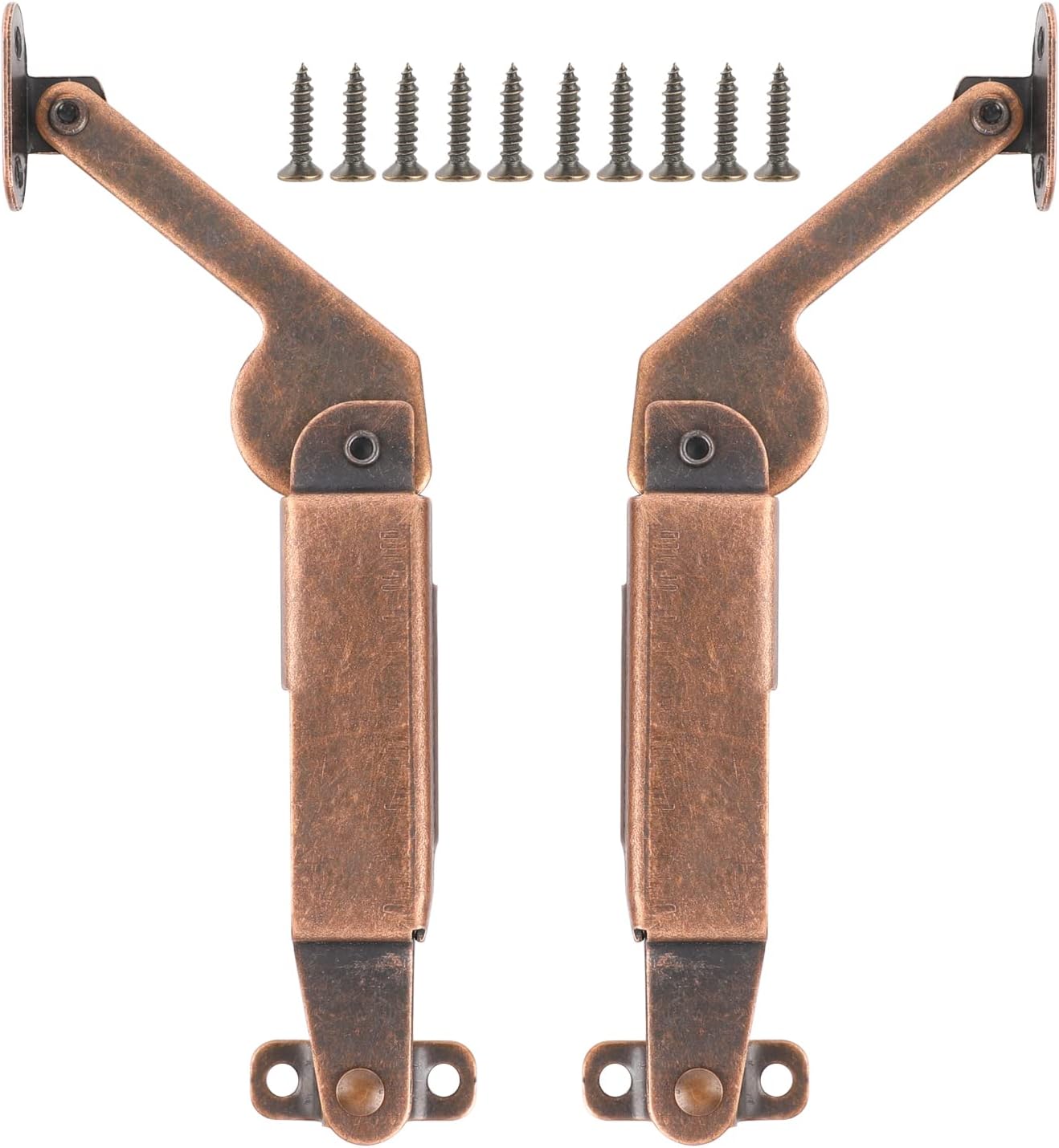 Hinge Lid Support Metal Hinges Chest Hinges Toy Box Spring Lid Support with Mounting Screws Red