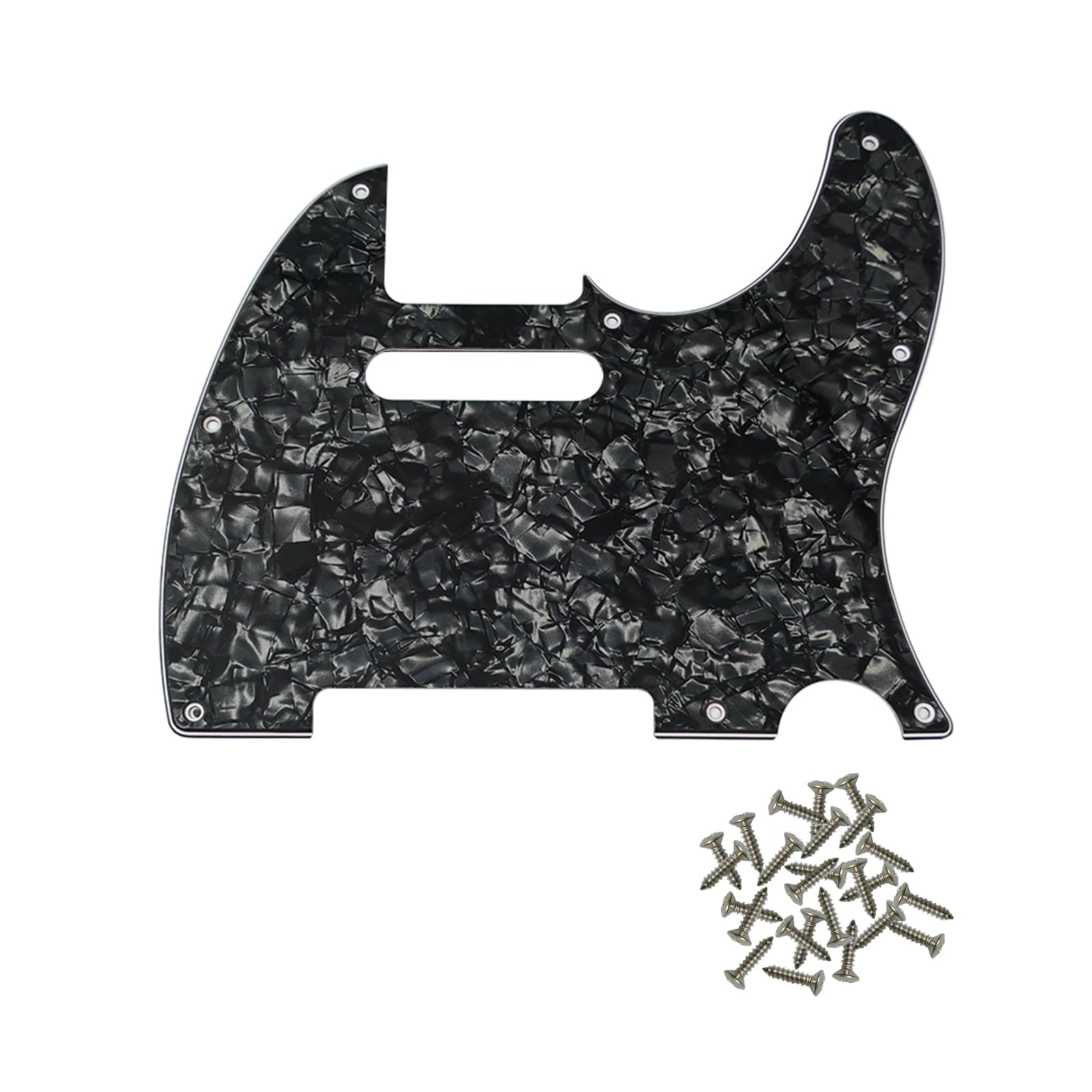 8-Hole Tele Pickguard for Fender Telecaster Guitar,Black Pearl 4Ply