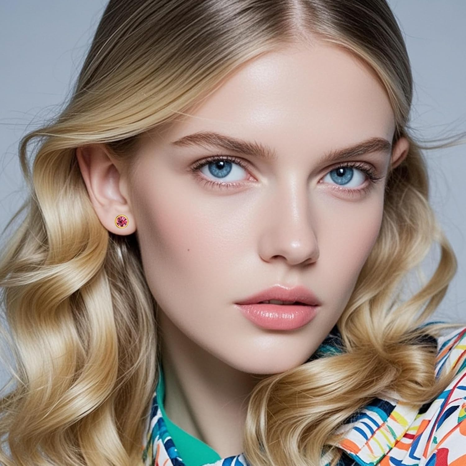 Stainless Steel Ear Piercing Stud Earrings for Piercing Guns Surgical Steel Round CZ Birthstone Stud Earrings Set 12 Pairs - Image 5