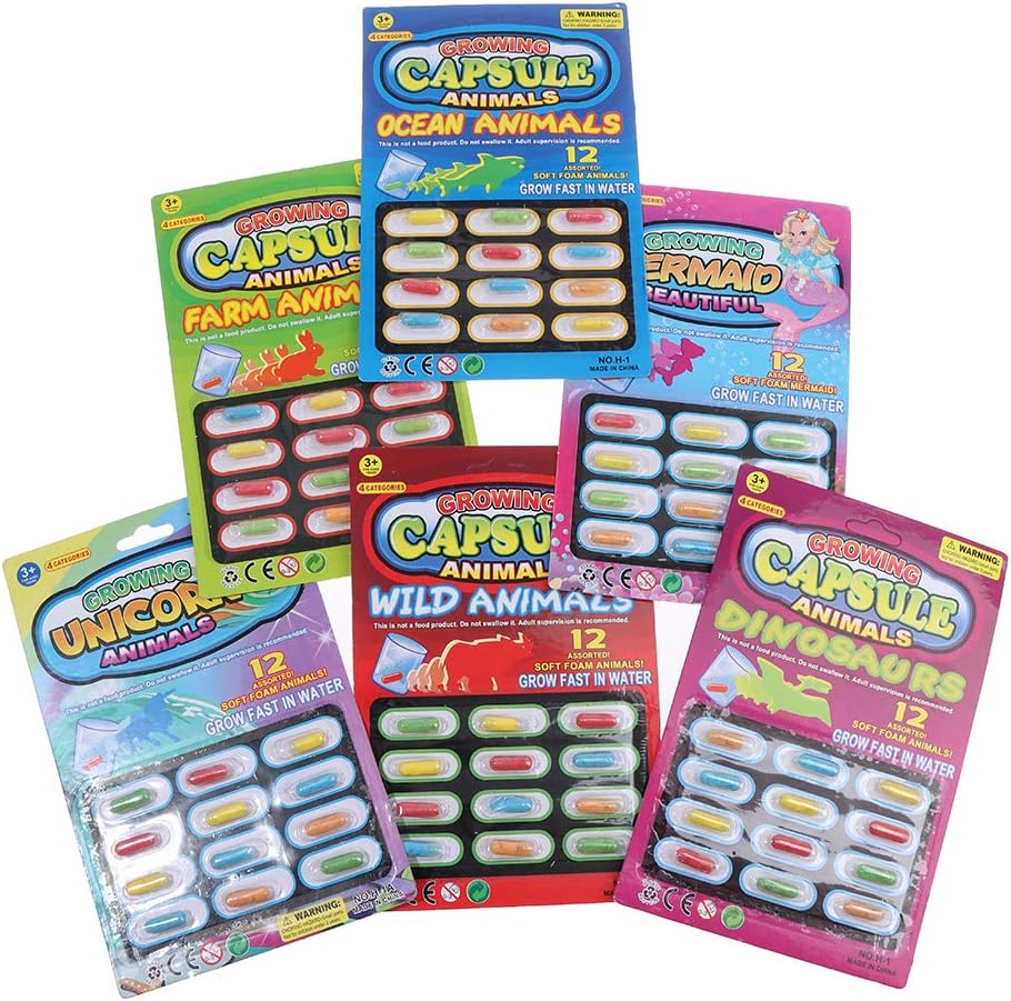 6 Pack Magic Grow Capsules,Water Growing Animals Capsules,Growing in