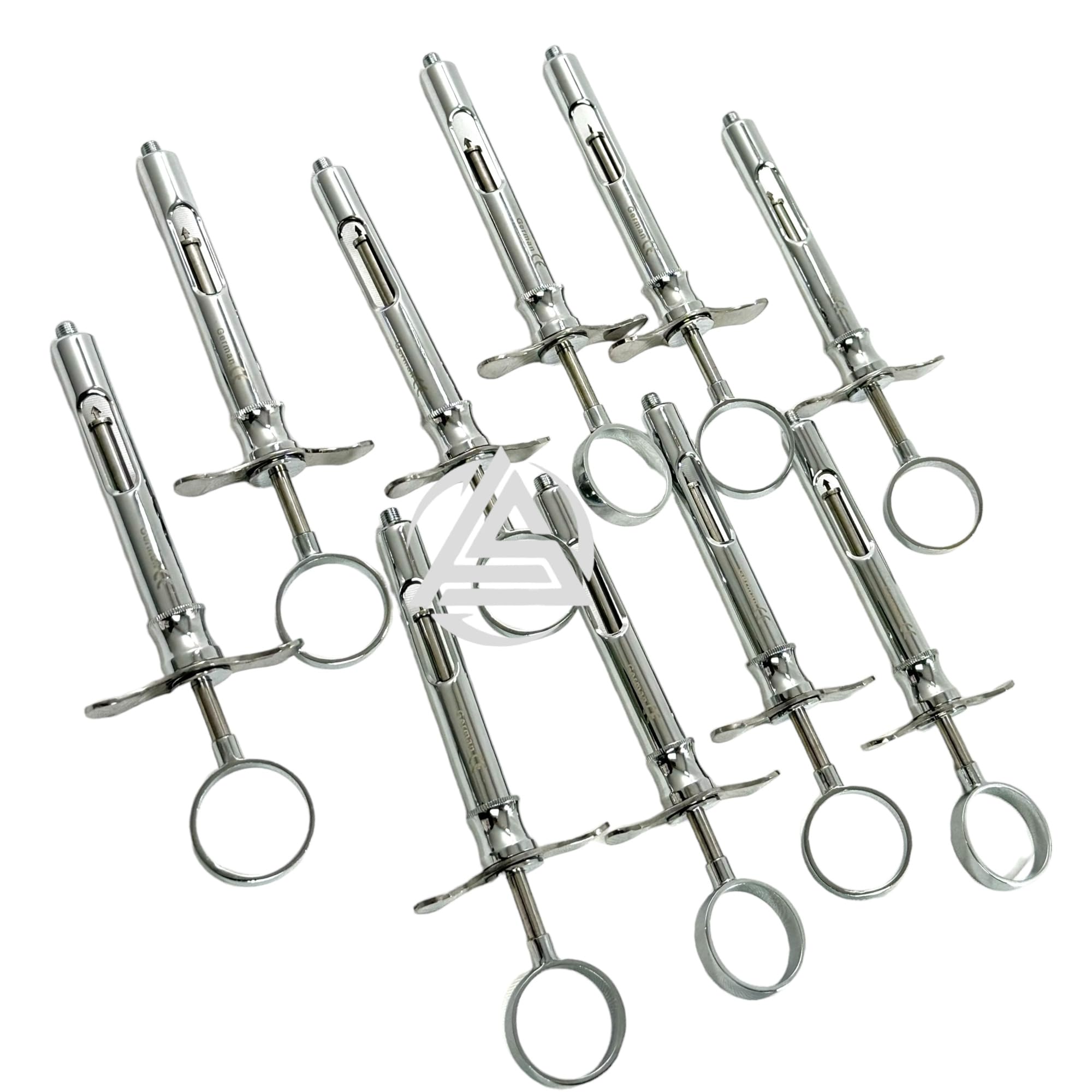 Set of 10 Self-Aspirating Oral Dental Syringe 1.8mL (1.8CC) Anesthetic Dental Syringe - German Stainless