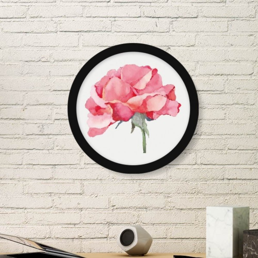 Cadre photo rond en bois noir avec peinture d'oeillet aquarelle