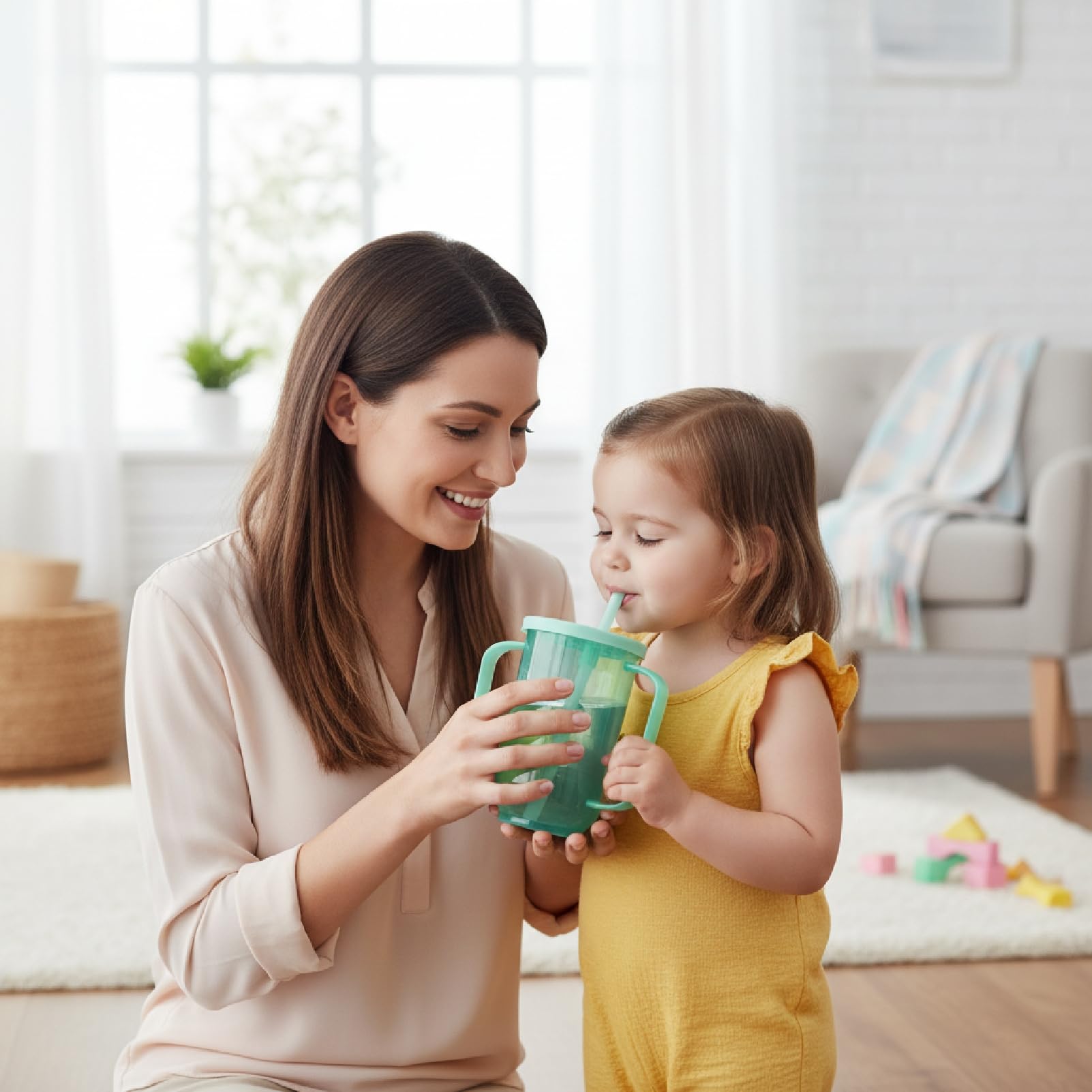 Kubek do smoothie 350 ml, nierozlewający się kubek do picia z pokrywką i słomką, kubek do picia dla dorosłych i osób starszych, szczelny kubek do pielęgnacji dla pacjentów leżących w łóżku