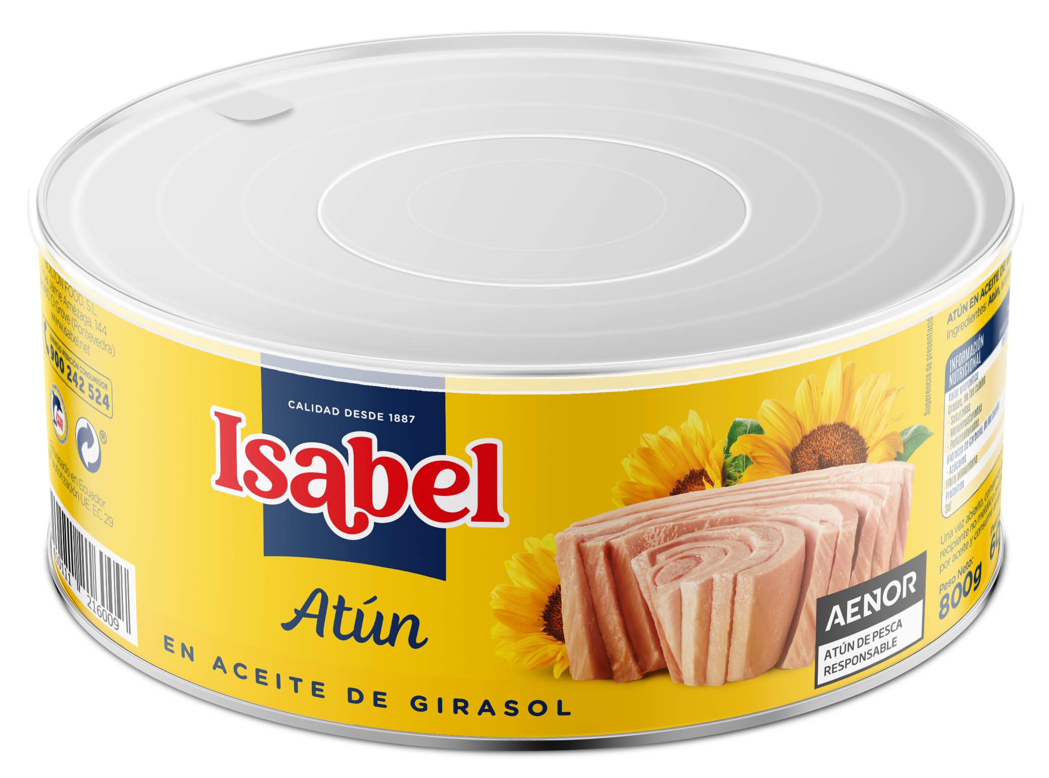 Isabel Atún en aceite de girasol, lata ahorro 900gr