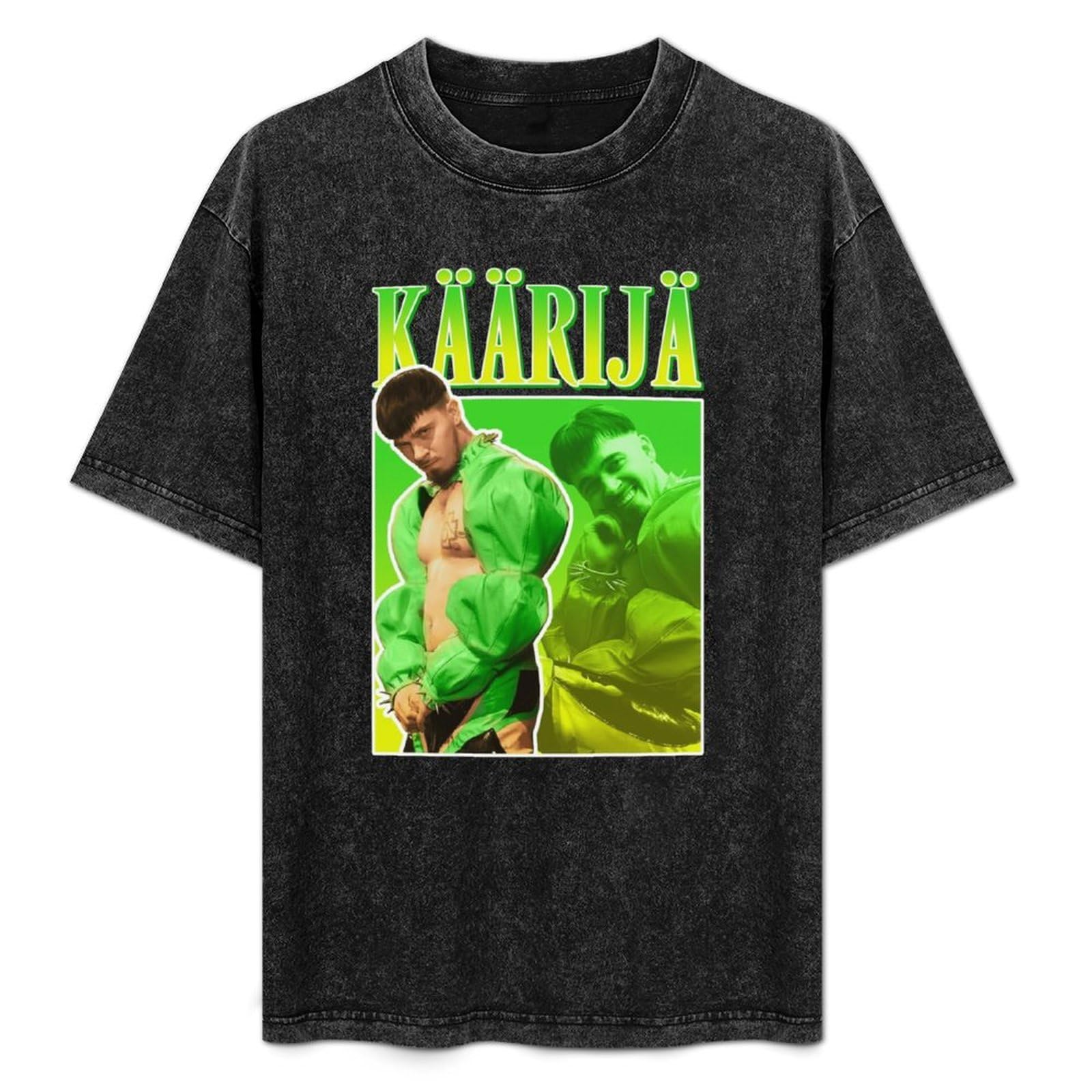 SATURNin&pd T-Shirt Unisex Retro Käärijä Cha Cha Cha Cotton Round Neck Black M