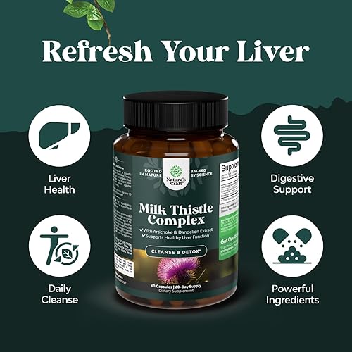 Miniatura 4 de Suplemento de cardo mariano para limpieza hepática, desintoxicación y reparación - Suplemento avanzado de raíz de cardo mariano y diente de león con